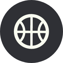 Icon of a basketball on a dark background