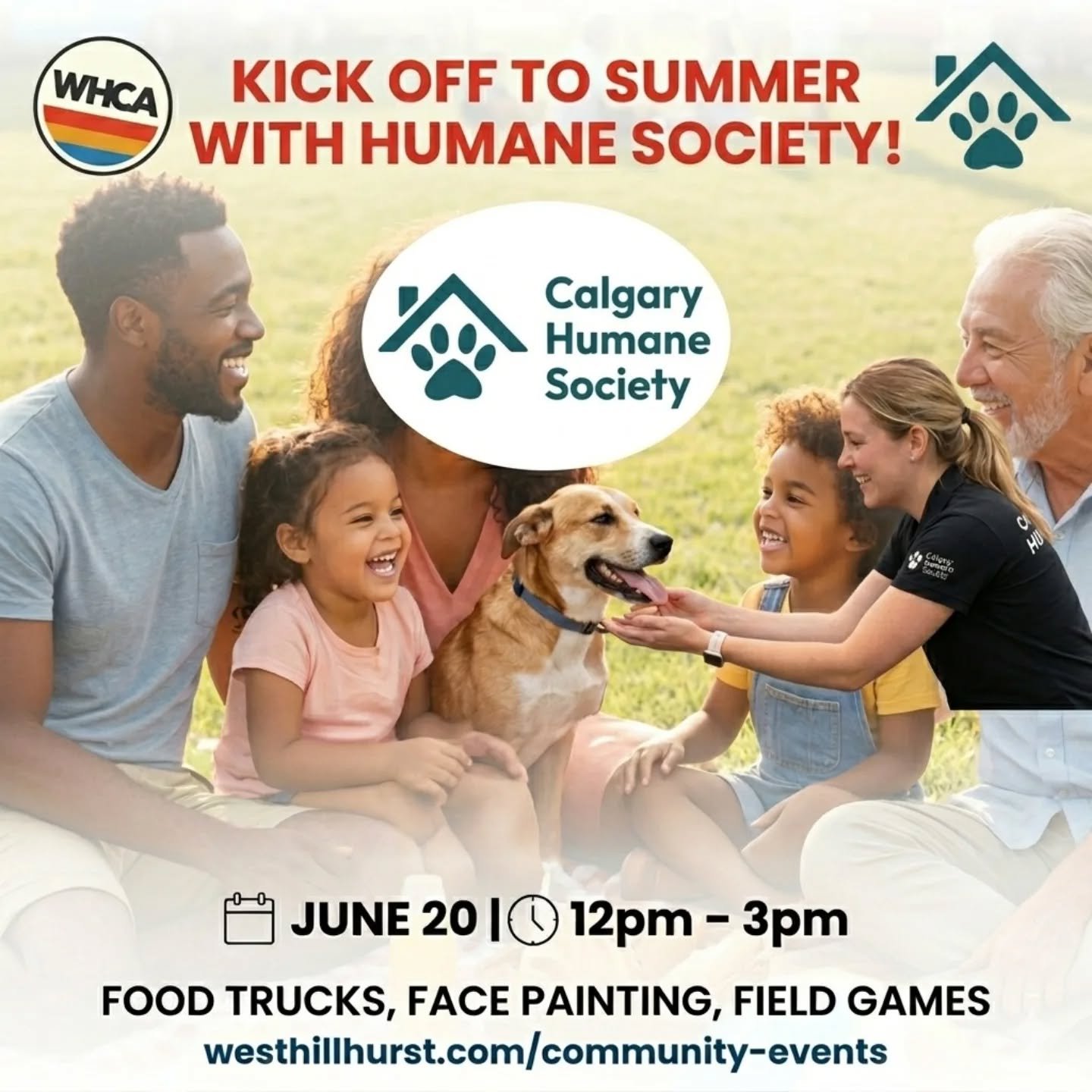 🐾 Big news for our Kick Off to Summer event! ☀️

We are absolutely thrilled to announce that the Calgary Humane Society will be joining us on site Saturday, June 20th!

If you&rsquo;ve been thinking about adding a furry member to your family, are cu