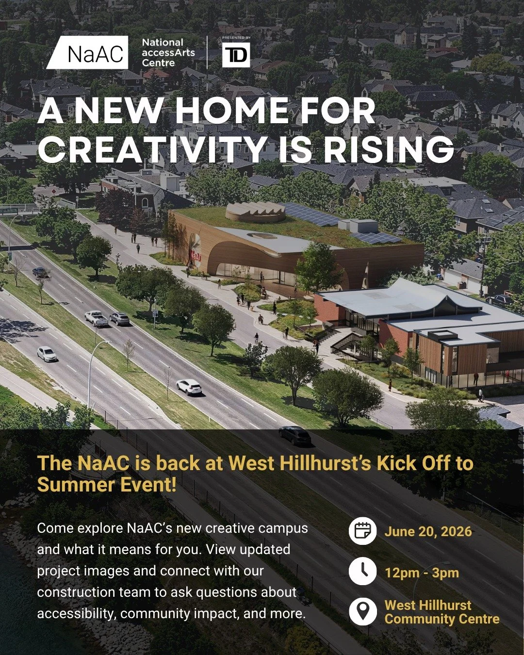 We&rsquo;re excited to announce that National Access Arts Calgary (NaAC) will be onsite at our Kick Off to Summer Event! ☀️🎨

Stop by their informational booth to learn more about the amazing programs, opportunities, and inclusive arts community the