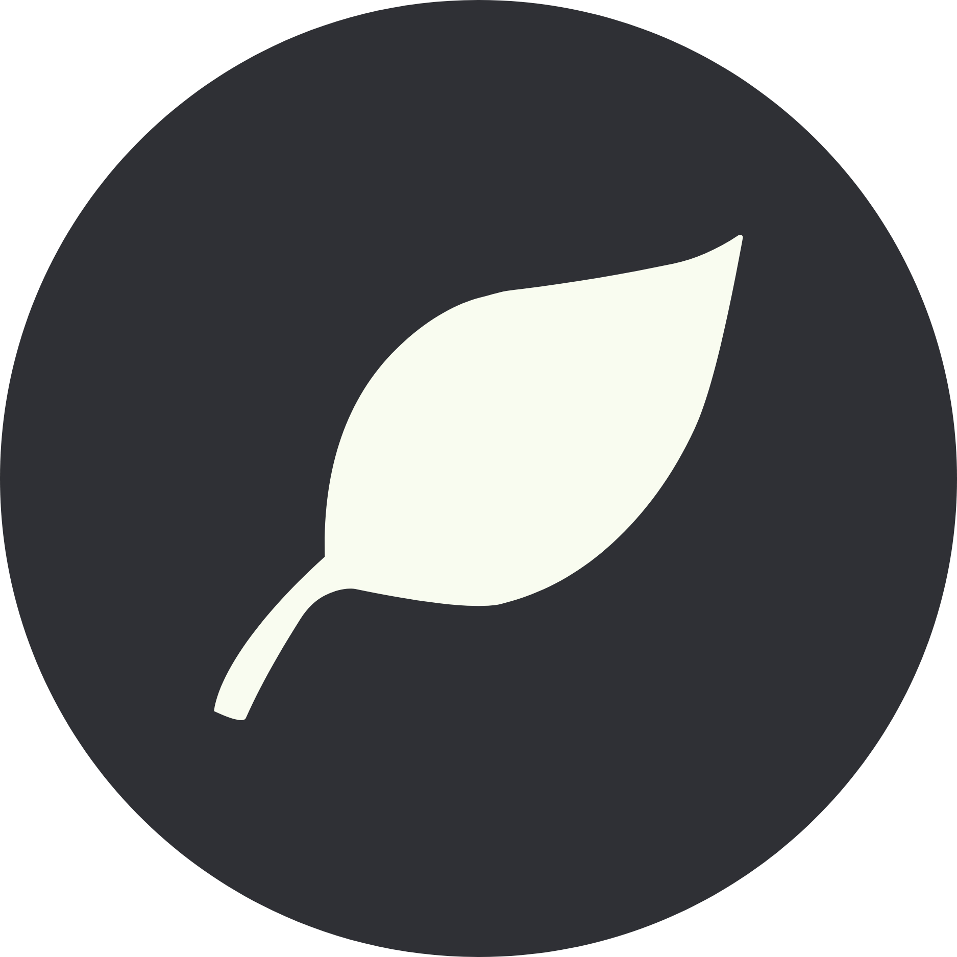 White leaf icon on a dark background