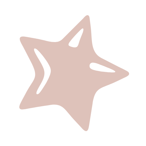 A stylized starfish illustration with a beige color and white highlights on a black background.