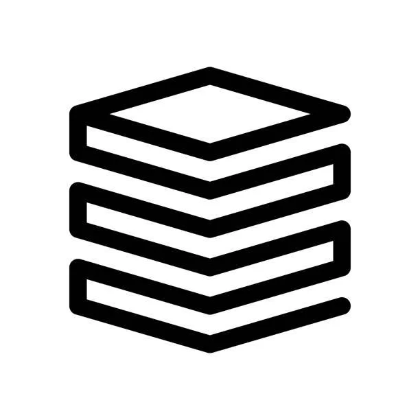 Stack of four rectangular shapes forming a 3D layered icon.