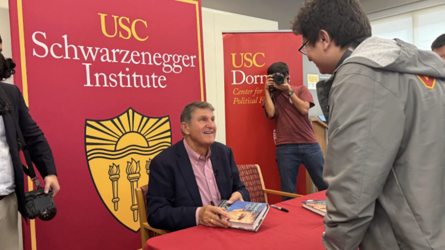 Former U.S. Senator Joe Manchin speaks at USC on his new memoir