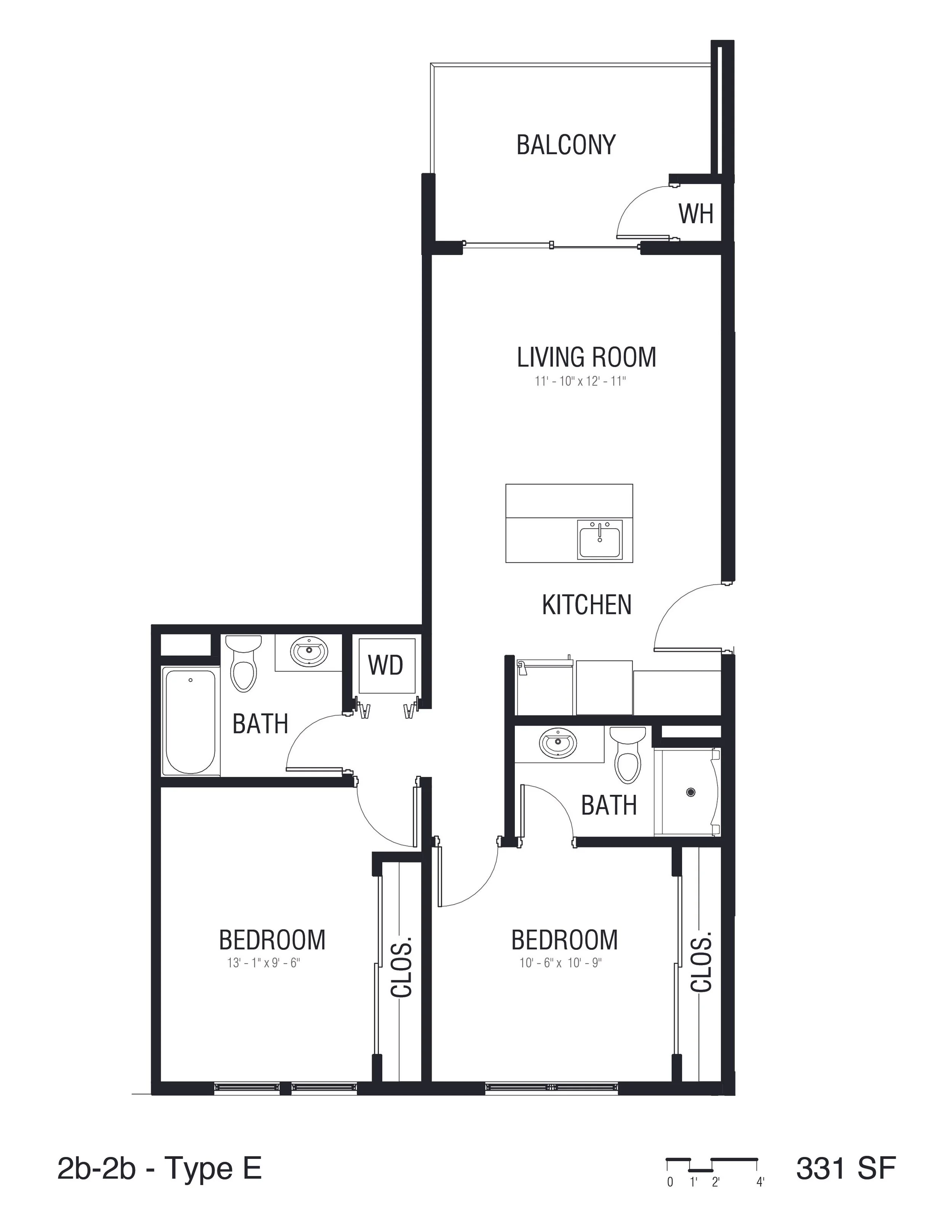 2x2 floor plan