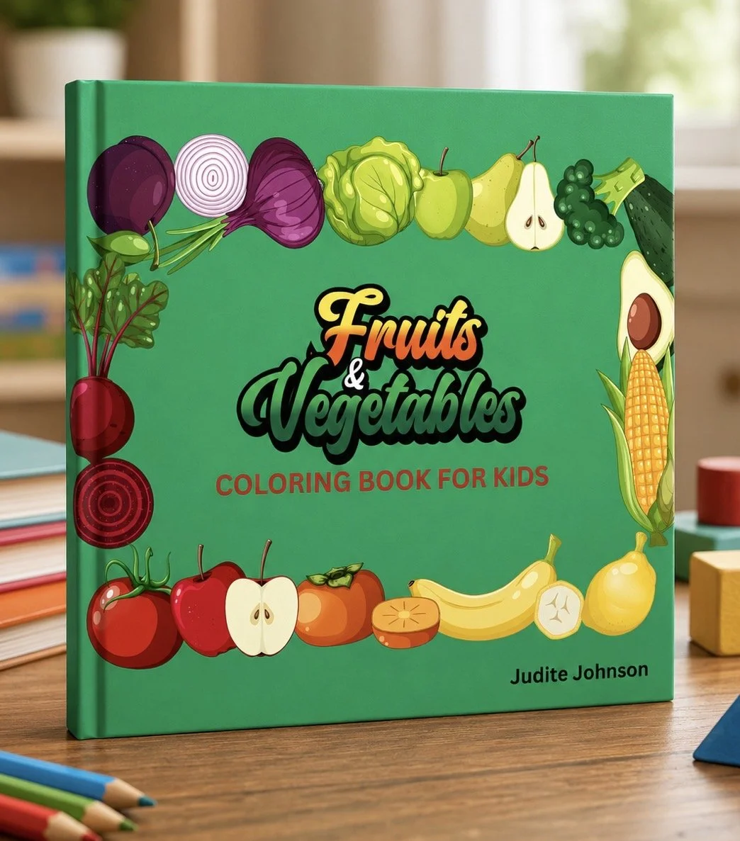 Fruits & Vegetables Coloring Book