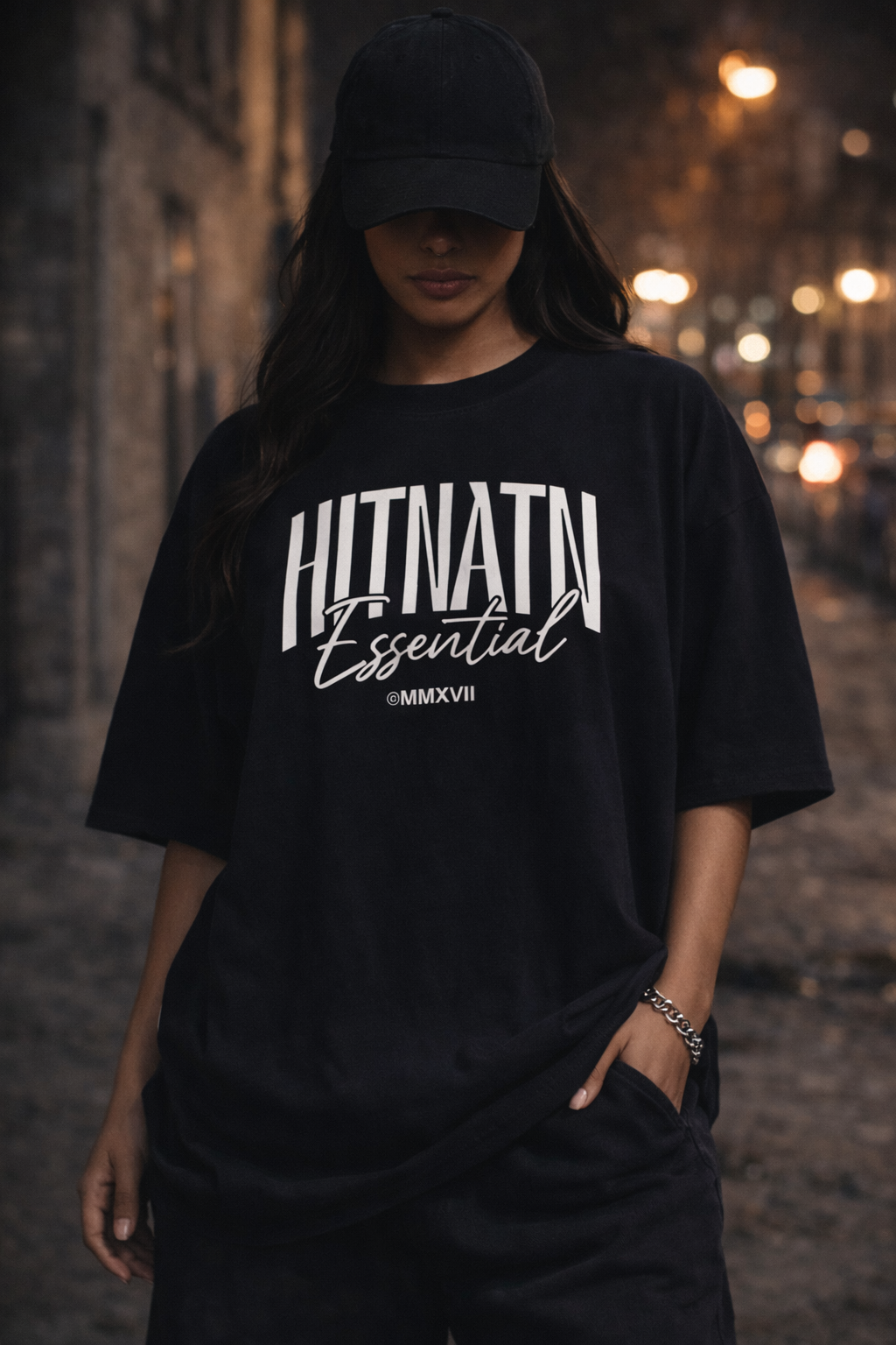 Hit Essential Oversize Tee on Female.png