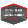 ICDR arbitration panel member badge