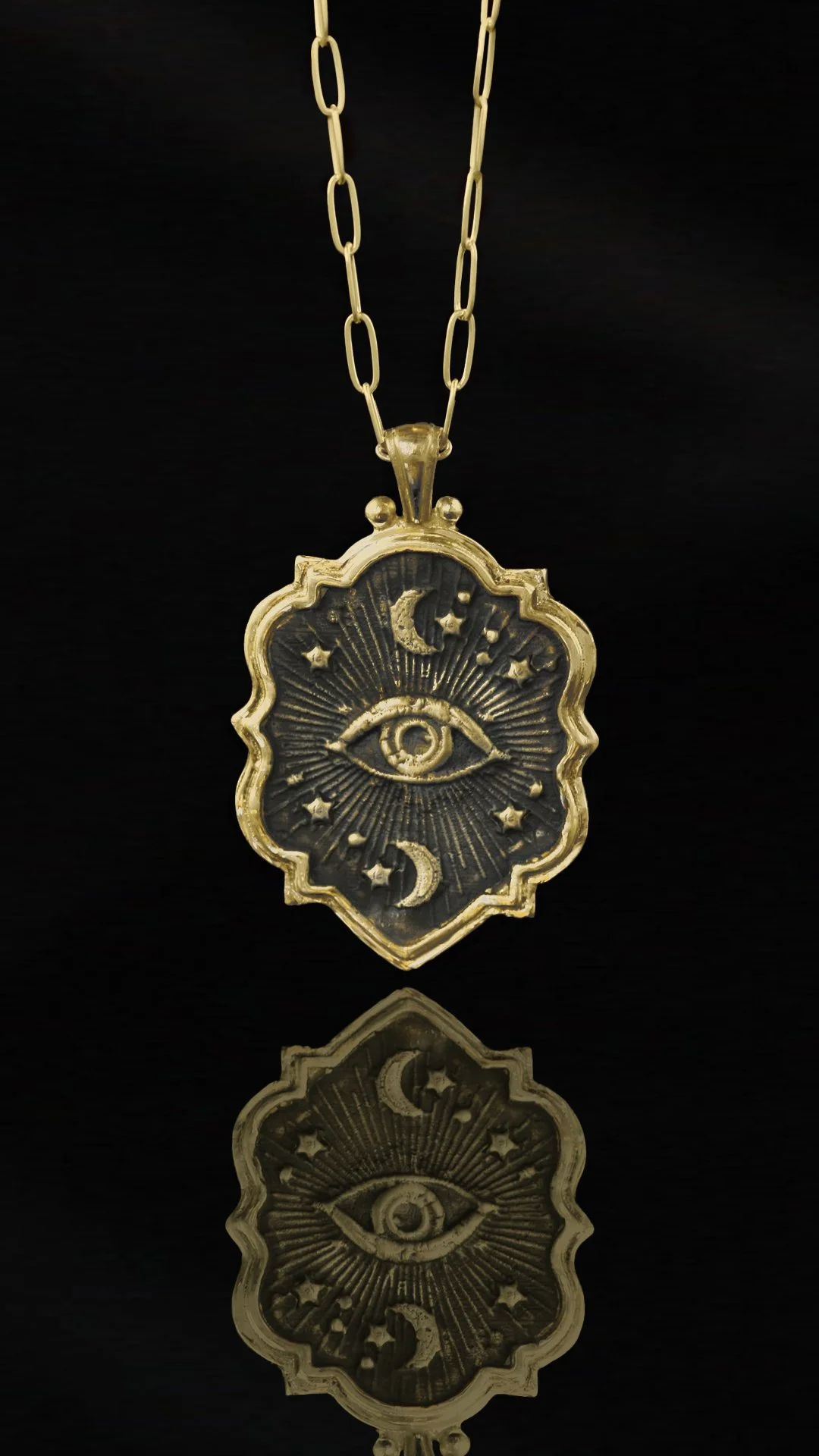 Seeing Eye Pendant in Brass