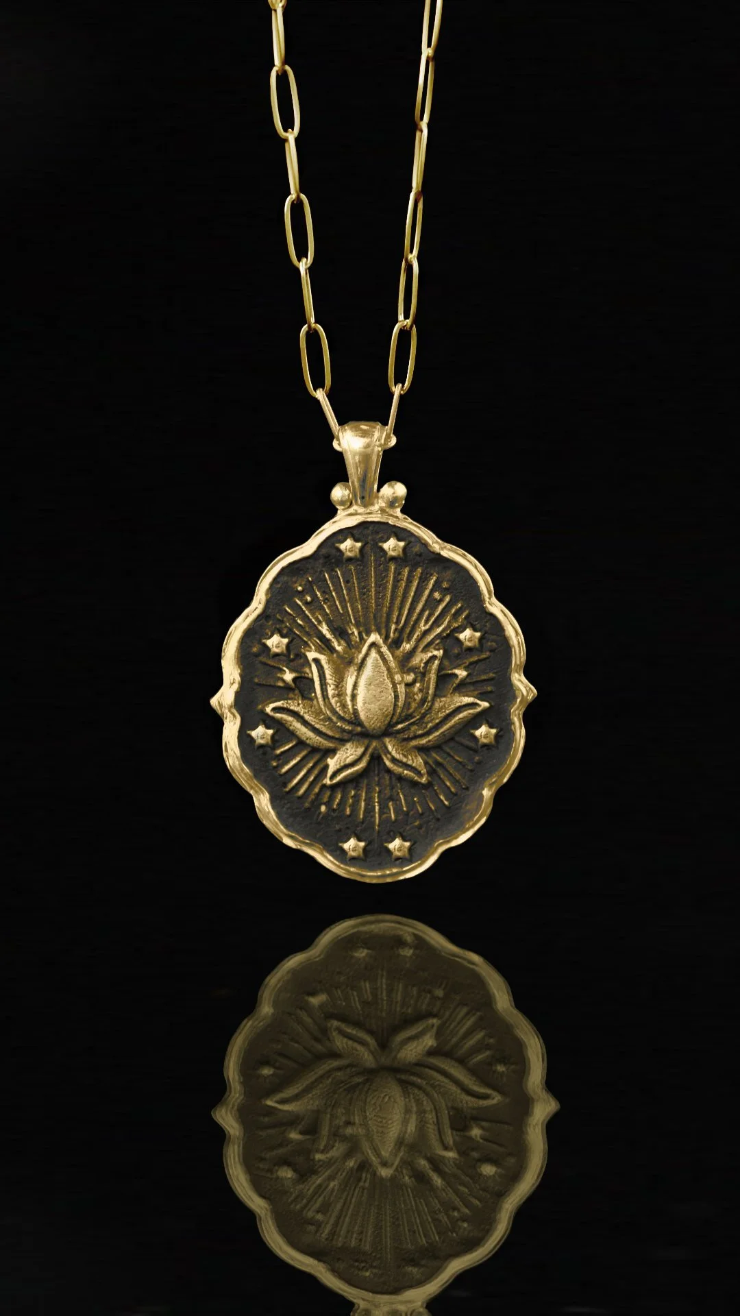 Lotus Pendant in Brass