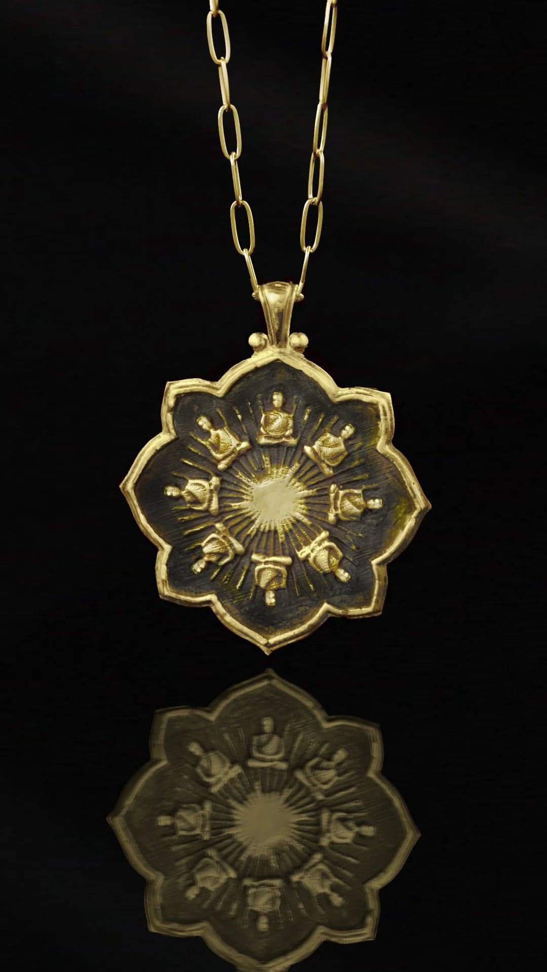 Eightfold Path Pendant in Brass