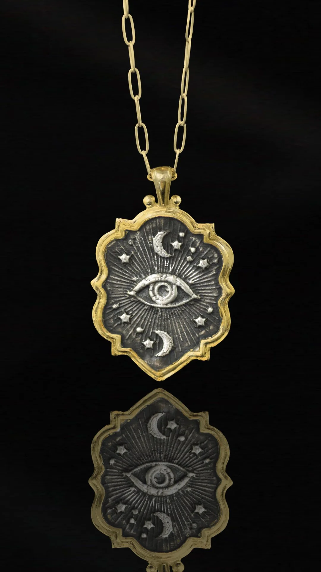 Seeing Eye Pendant in Silver and Gold