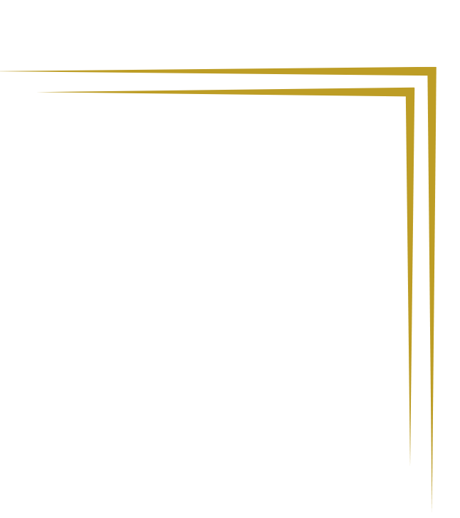 A black background with three gold-colored lines forming a corner border.