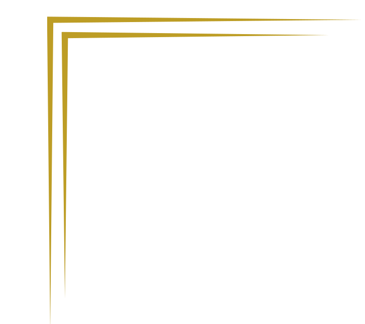 An elegant black frame with gold accents in the corners, designed for a photo or artwork.