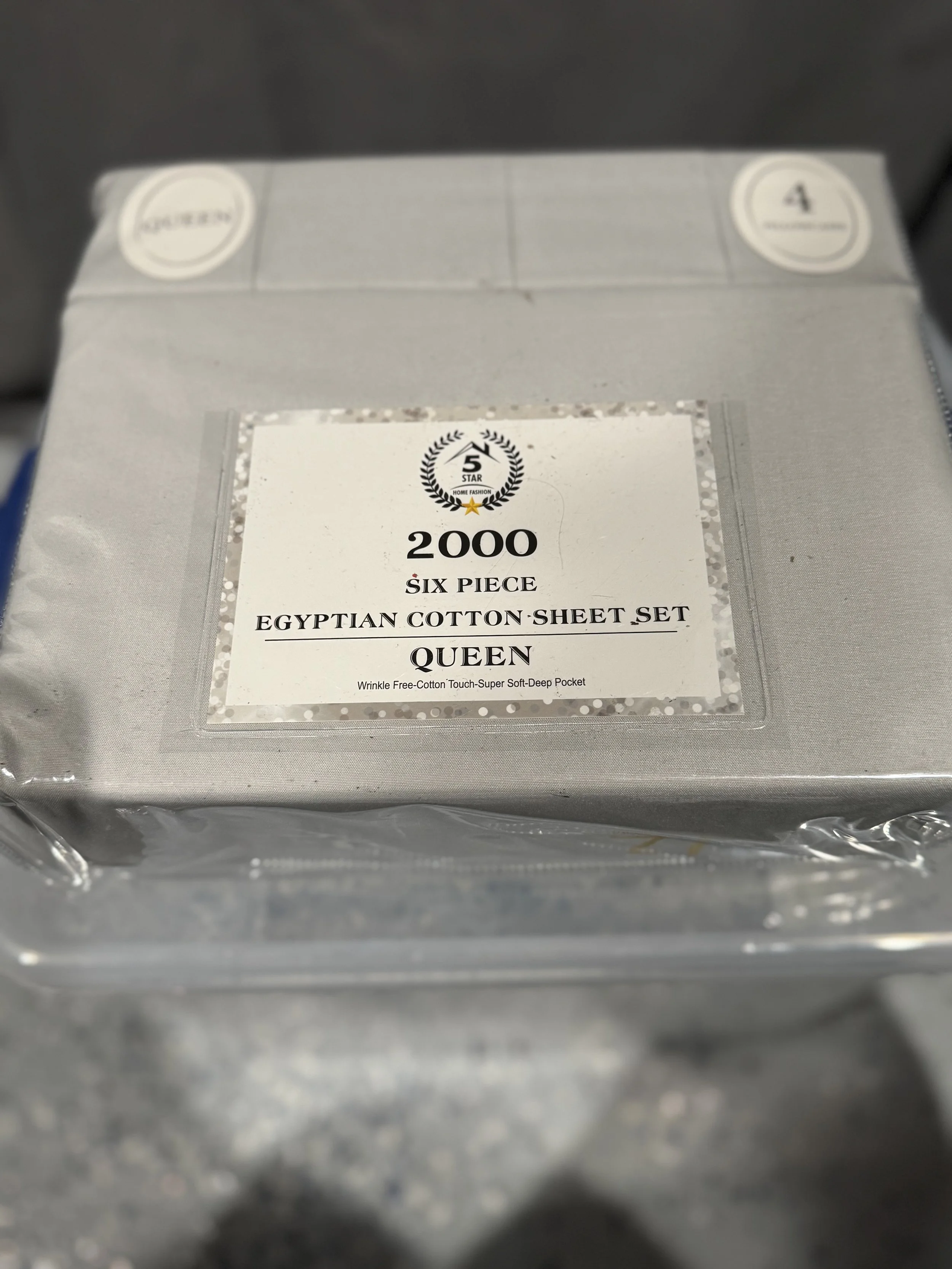 EGYPTIAN COTTON SHEET SET SIZE QUEEN GRAY