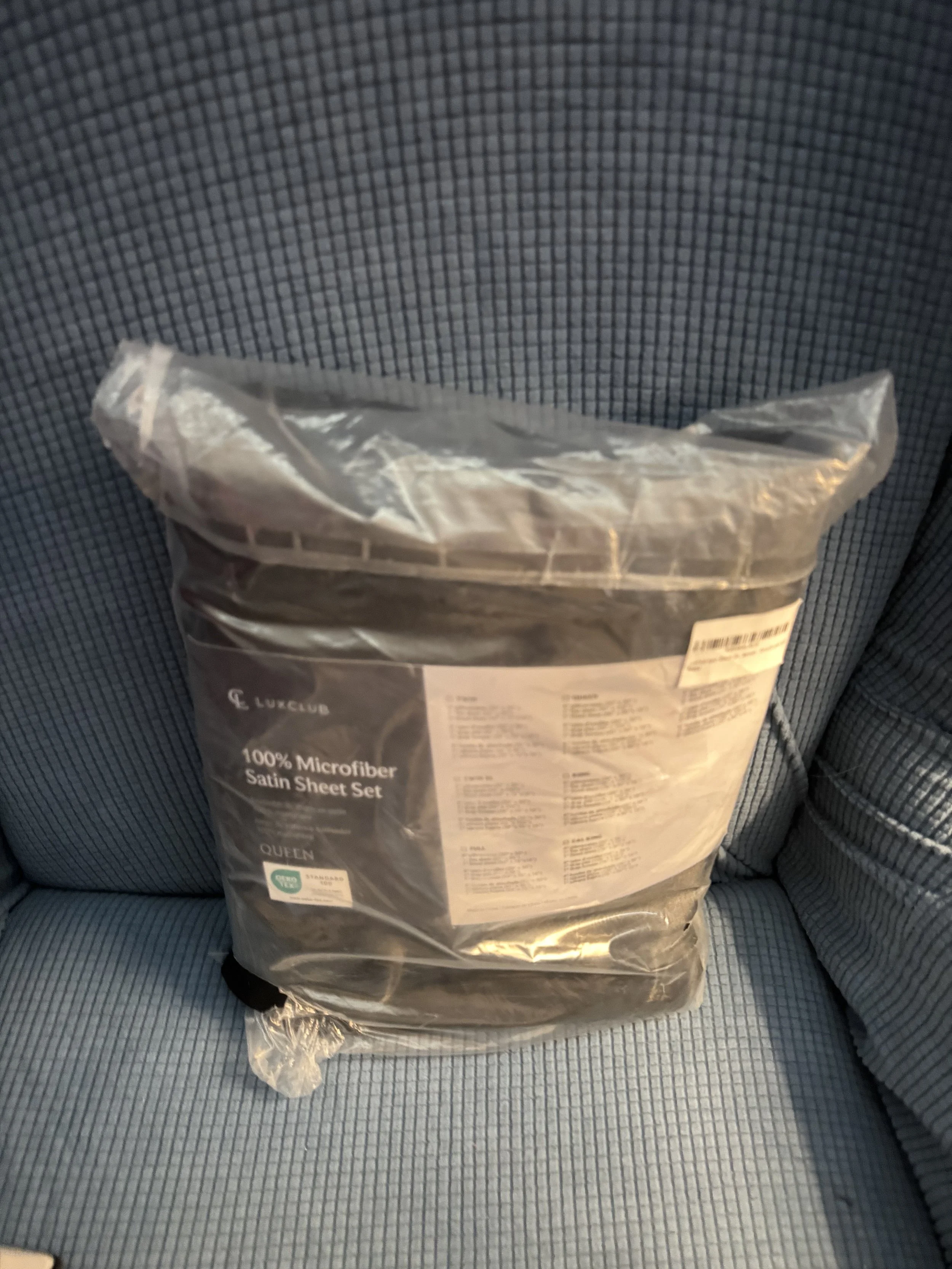 LUX Club Black Satin Queen Size sheet set