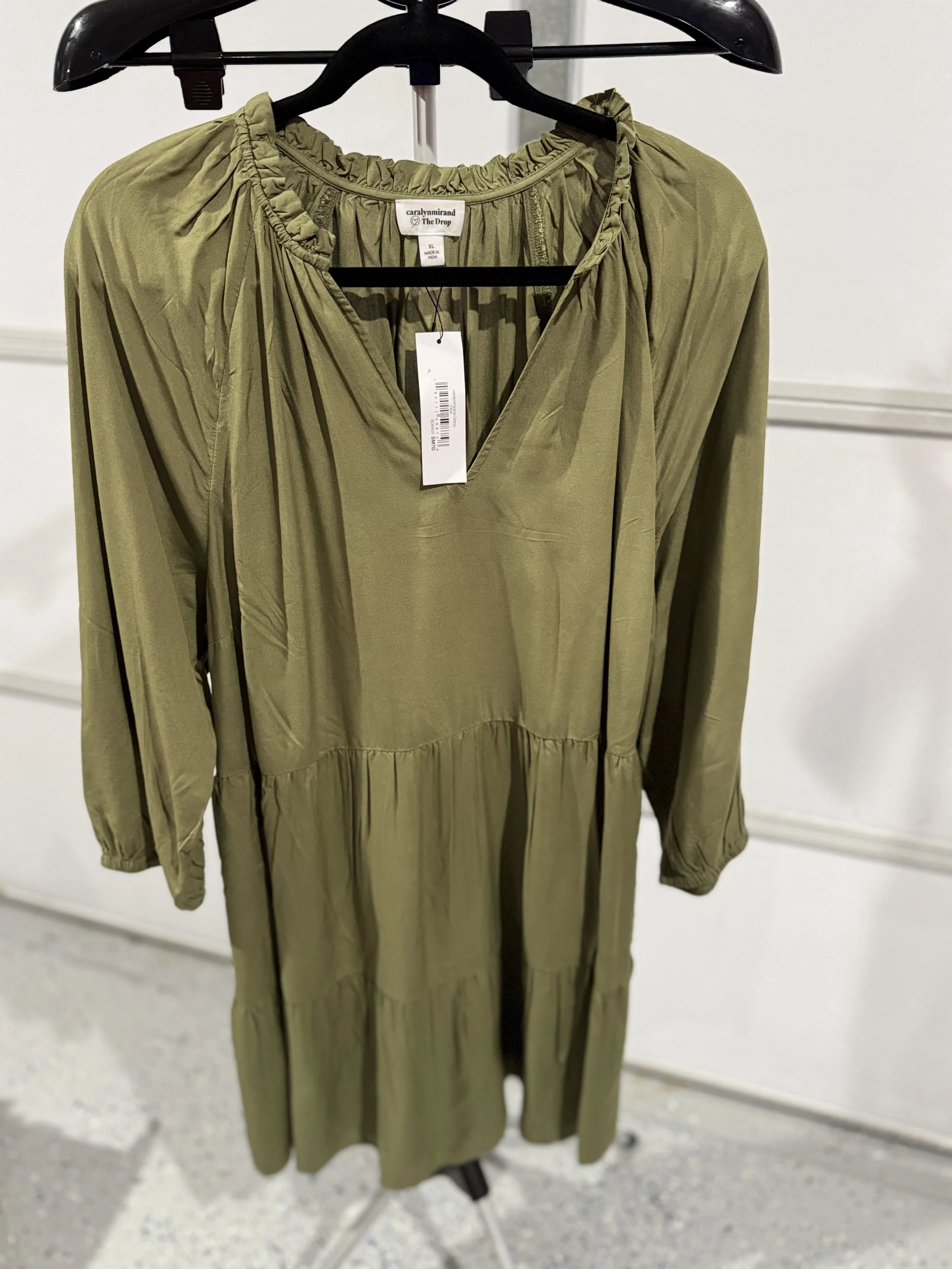 The Drop Olive Womens tier dress Size X Large