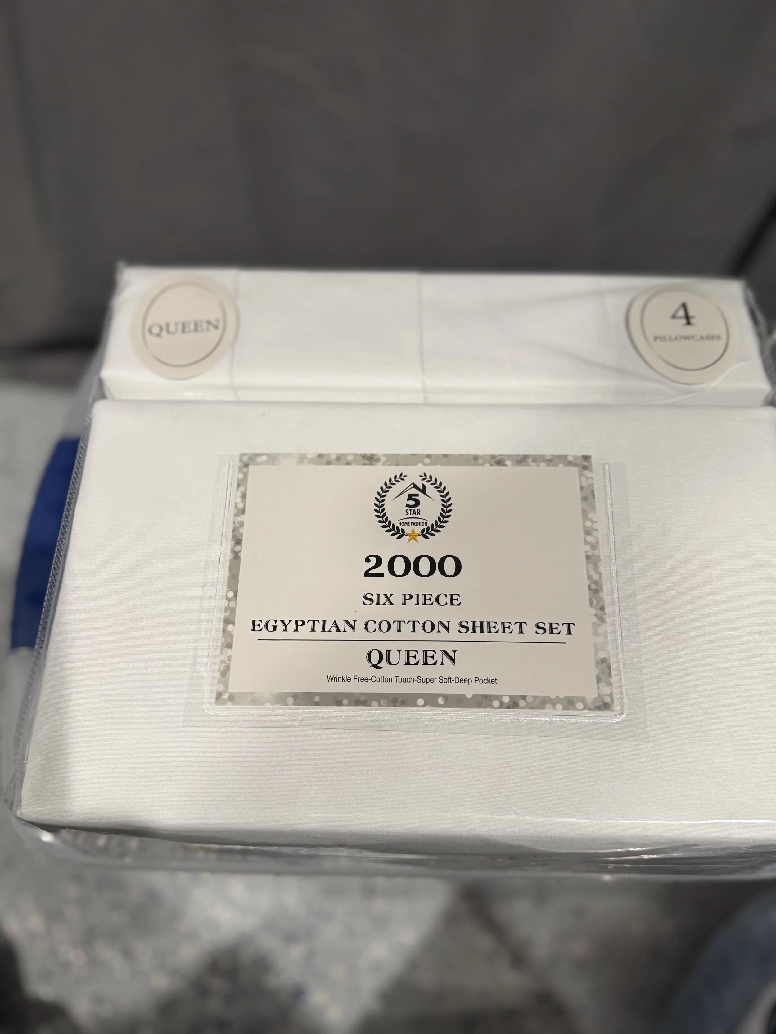 EGYPTIAN COTTON SHEET SET QUEEN SIZE WHITE