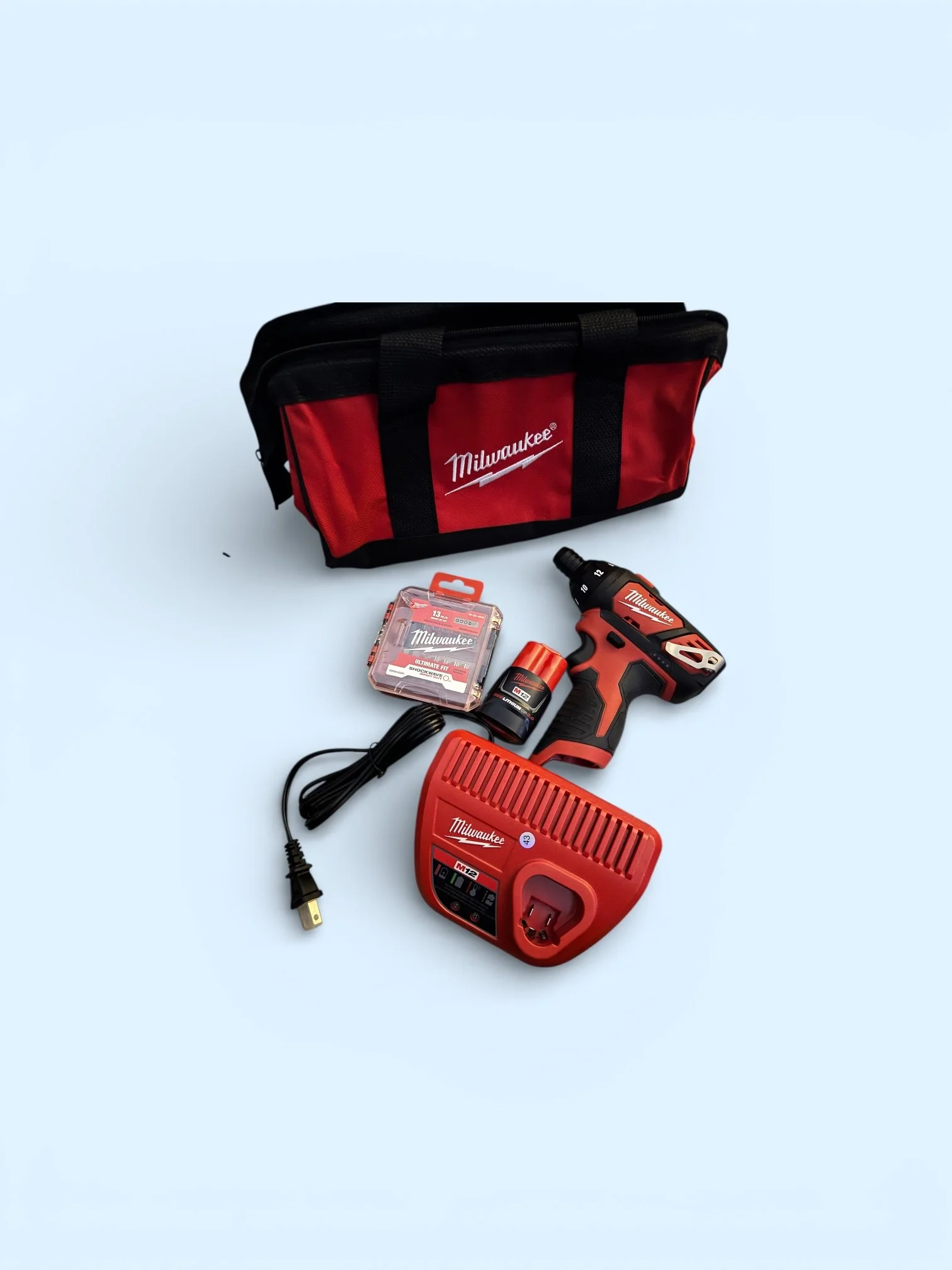 MILWAUKEE M12 SCREWDRIVER AND ACCESSORIES