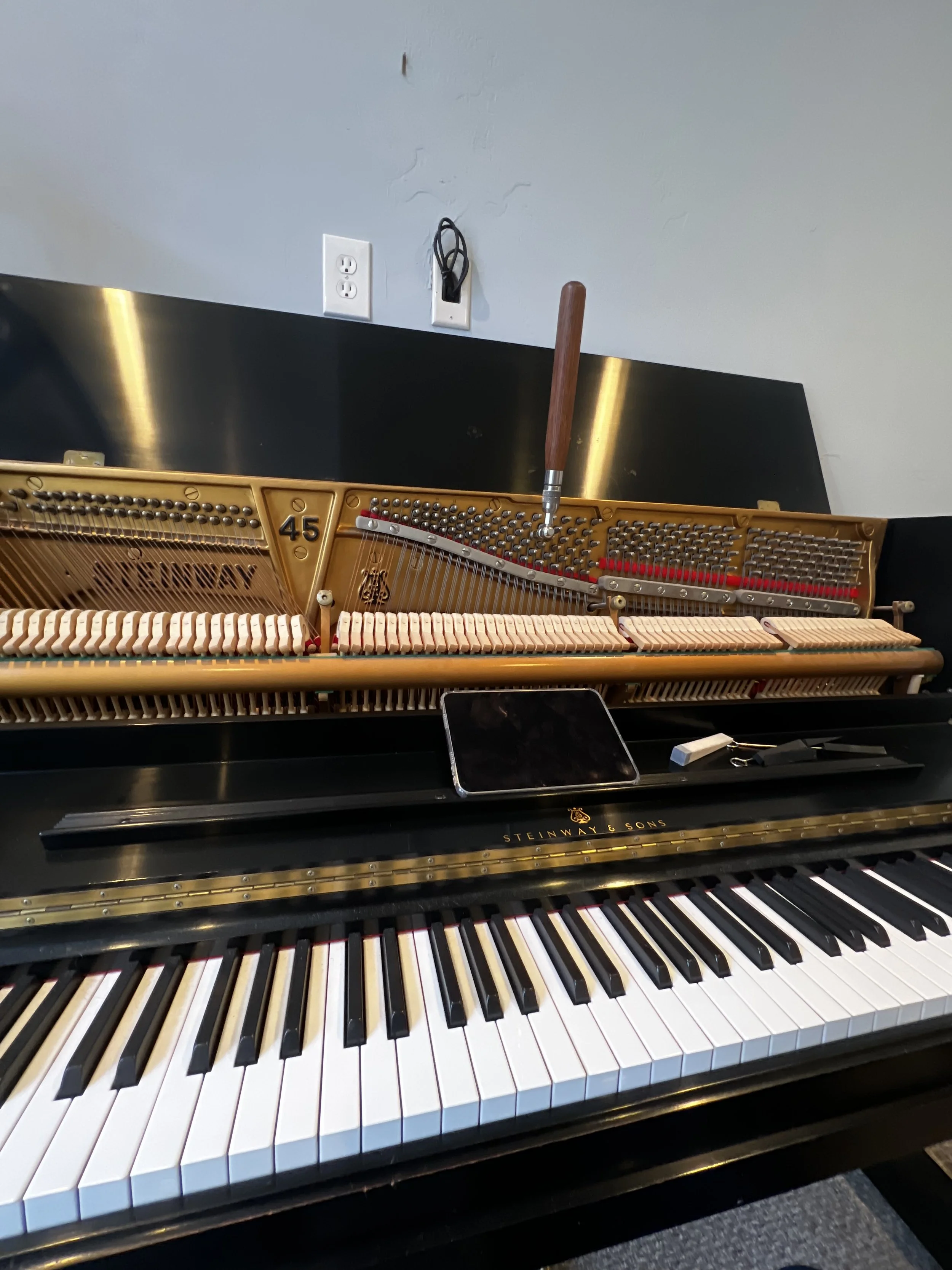 Steinway piano being tuned by Ferguson Piano in Southwest Virginia
