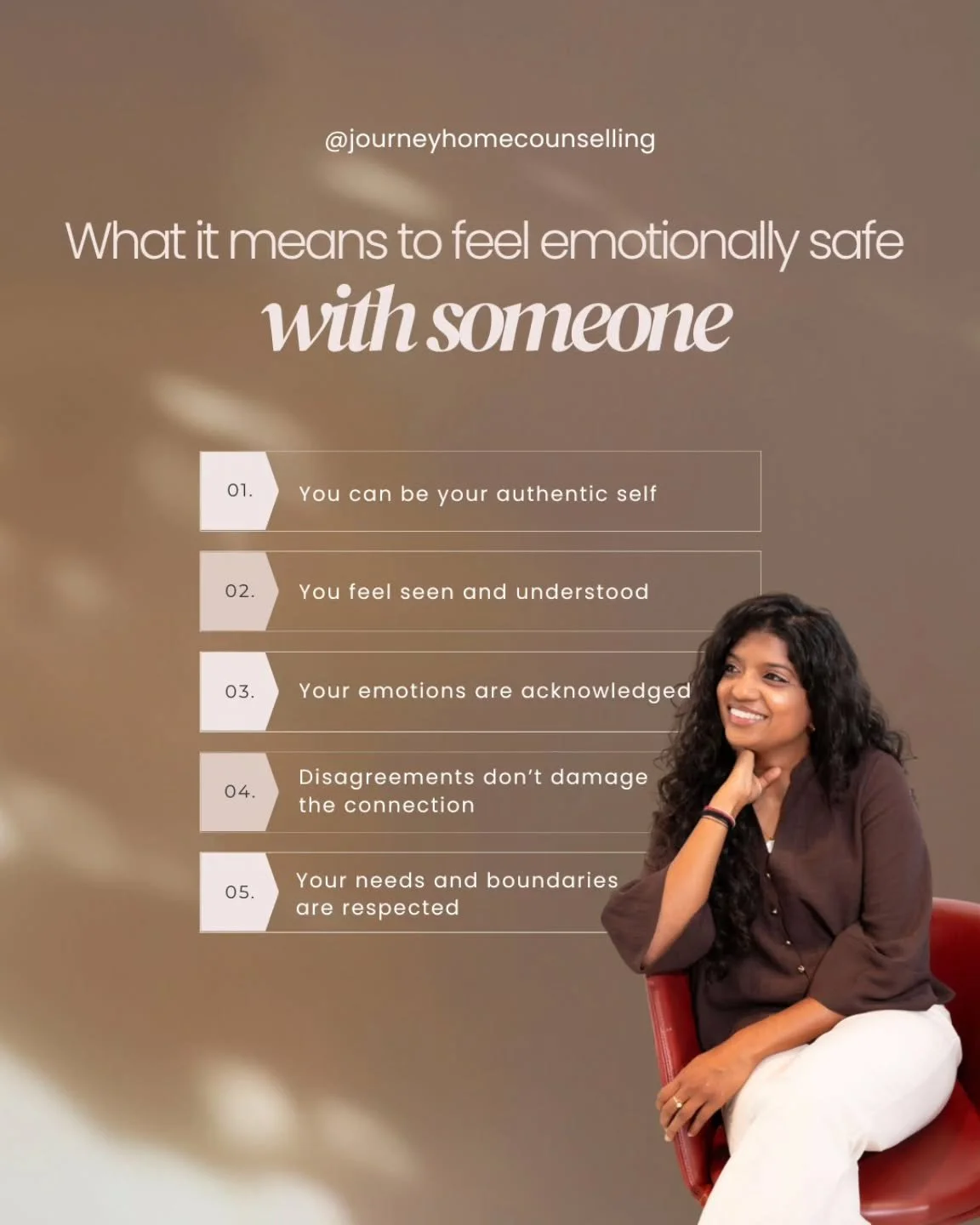 Emotional safety is one of the foundations of healthy relationships.

Whether it&rsquo;s with a partner, a close friend or a family member, emotional safety shapes how we show up and how close we feel.

When it&rsquo;s present, people can be honest a