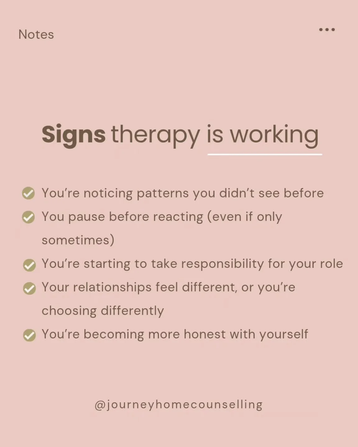 Therapy doesn&rsquo;t always feel like progress while you&rsquo;re in it. There might be moments where you feel like you're "just talking", or you think to yourself, "Is this actually going anywhere?" 

With a good therapist in yo
