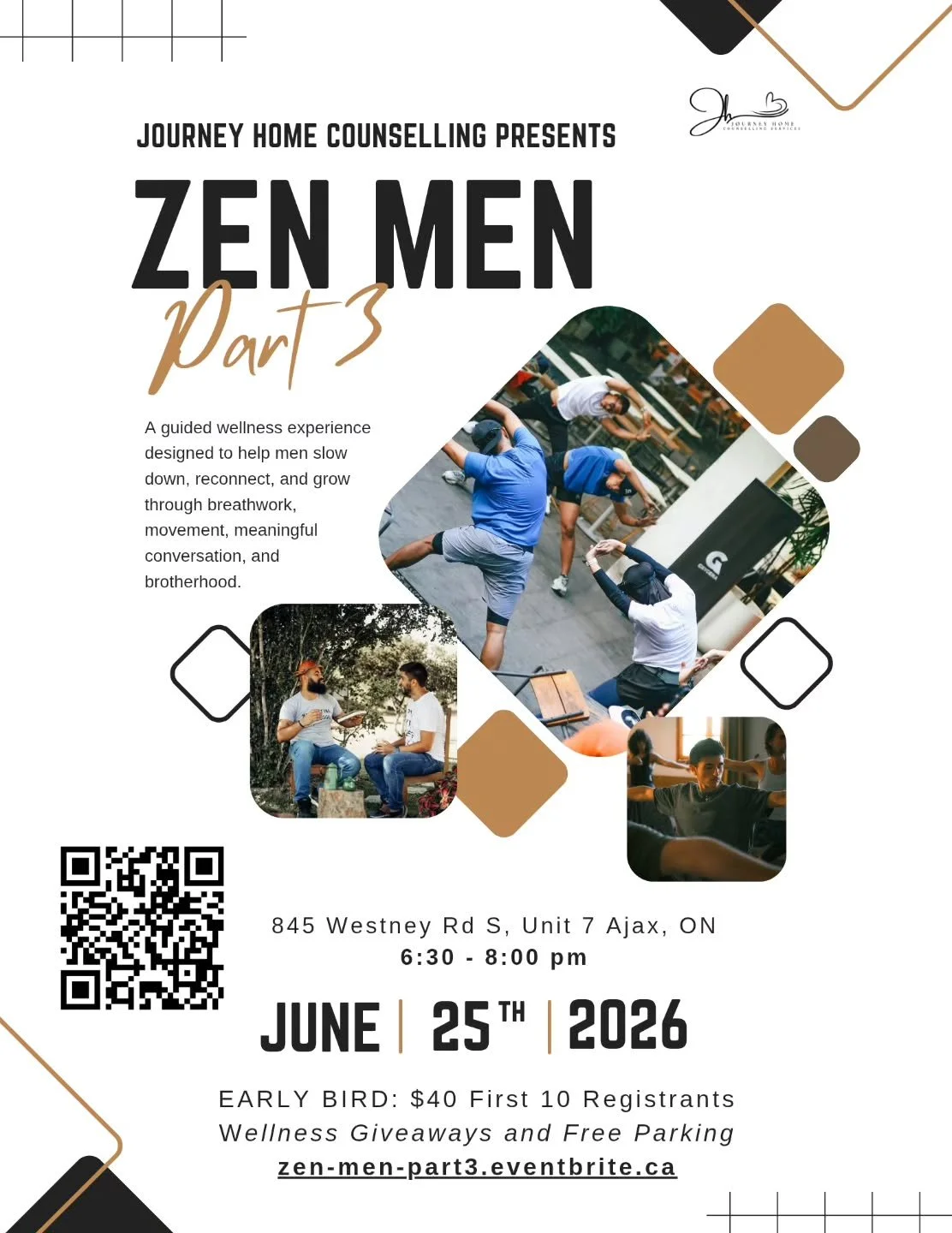 ZEN MEN returns this month. 🔥 

After two successful workshops, we're bringing Zen Men back for Part 3&mdash;and this time, we're taking things up a notch.

Designed for adult men seeking connection, growth, and community, Zen Men is a guided wellne