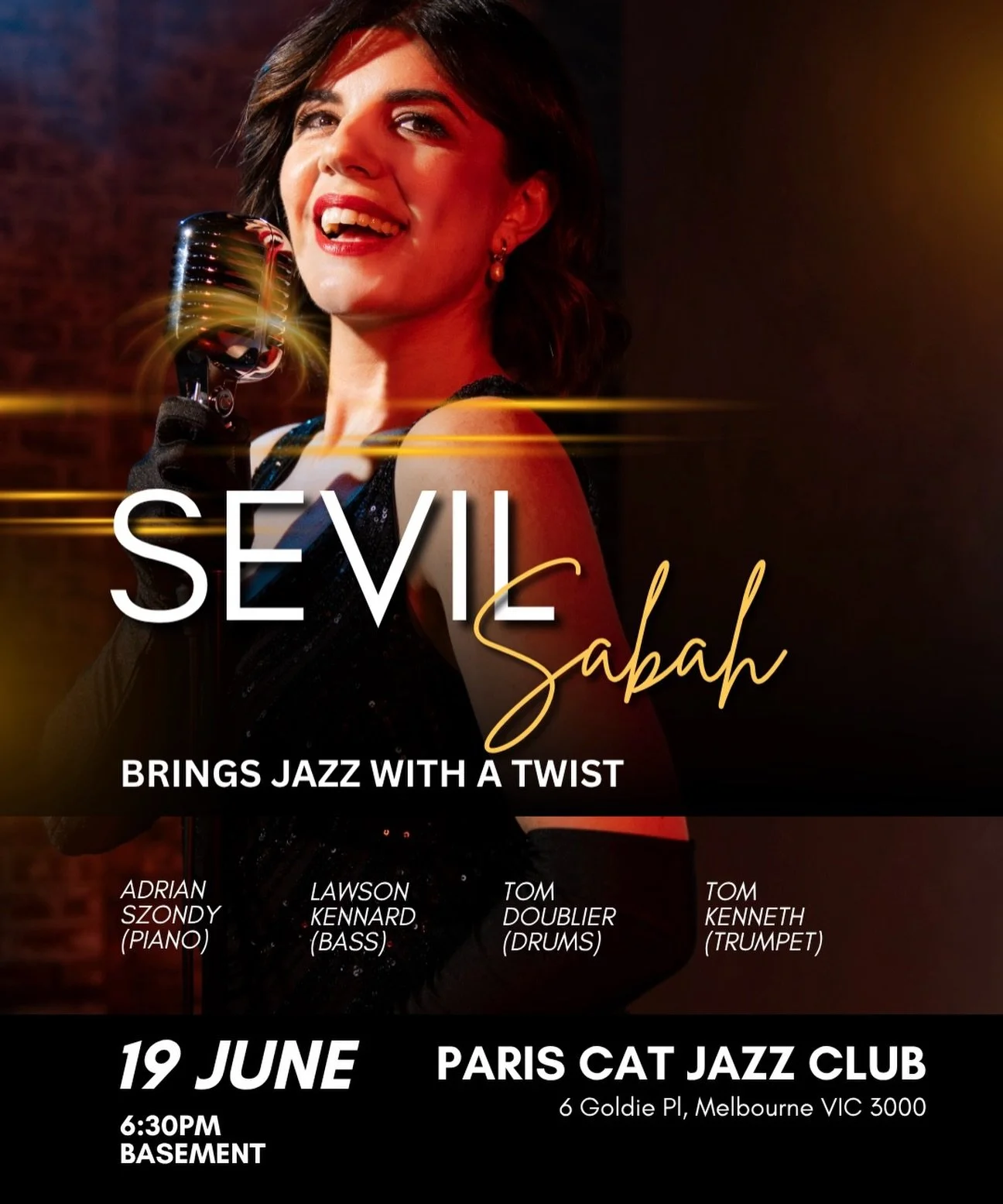 So excited to announce my debut at the iconic Paris Cat Jazz Club!

I&rsquo;ll be bringing a night of jazz standards and soulful reimagined favourites alongside an absolutely stellar band:

Adrian Szondy (Piano)
Lawson Kennard (Bass)
Tom Kenneth (Tru