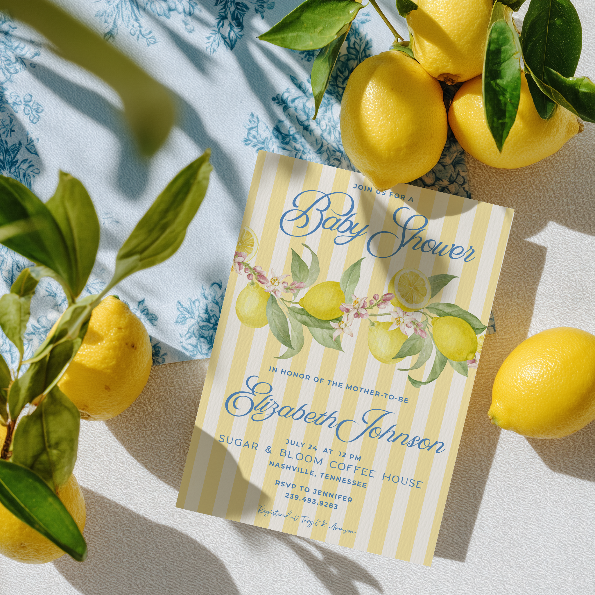 Lemon Baby Shower Invitation