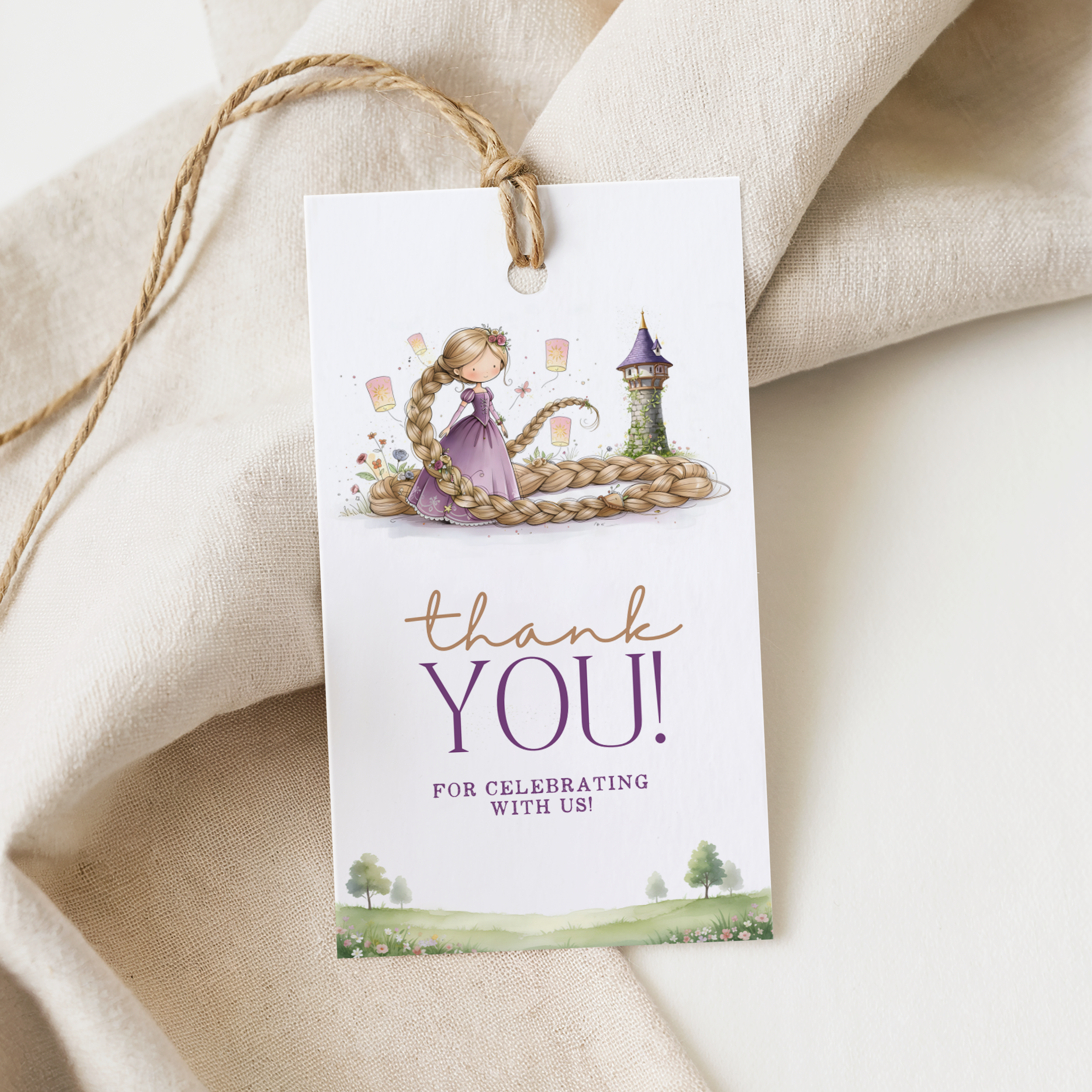 Rapunzel Birthday Gift Tag