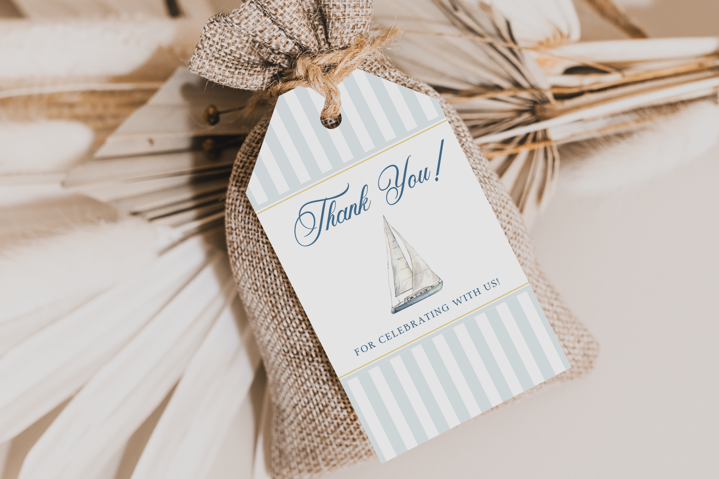 Editable Baby on Board Sailboat Baby Shower Gift Tag | Instant Download