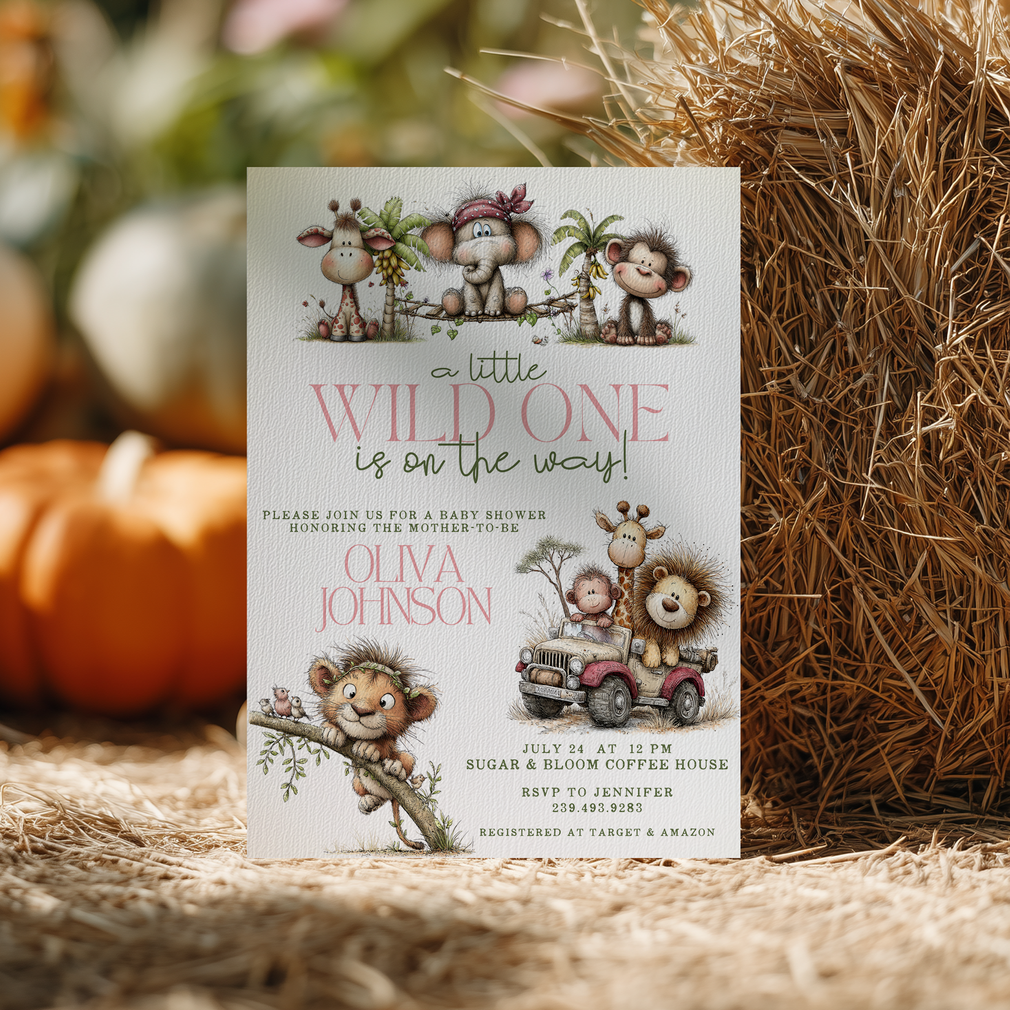 Editable Wild One Baby Shower Invitation | Instant Download