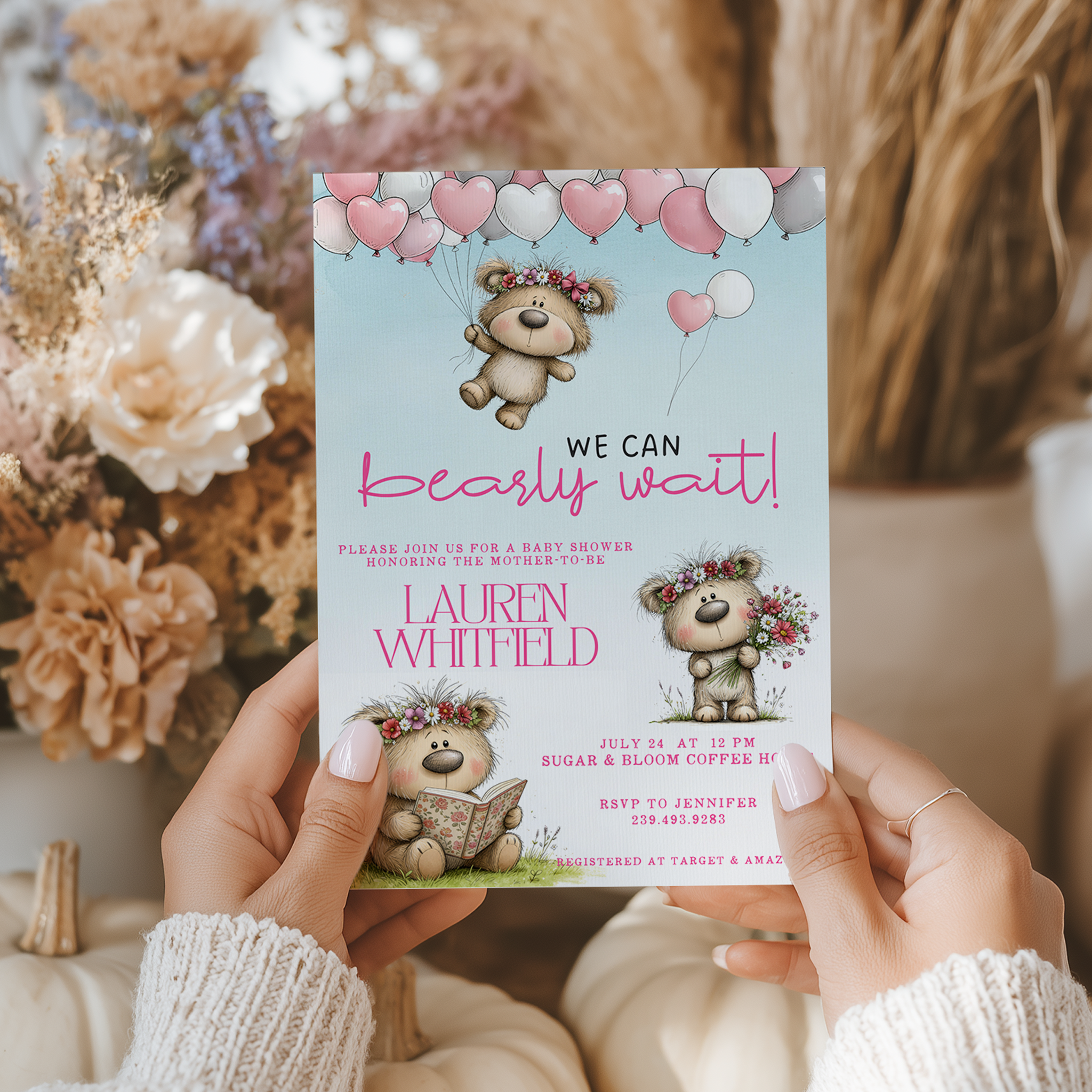 We Can Bearly Baby Shower Invitation