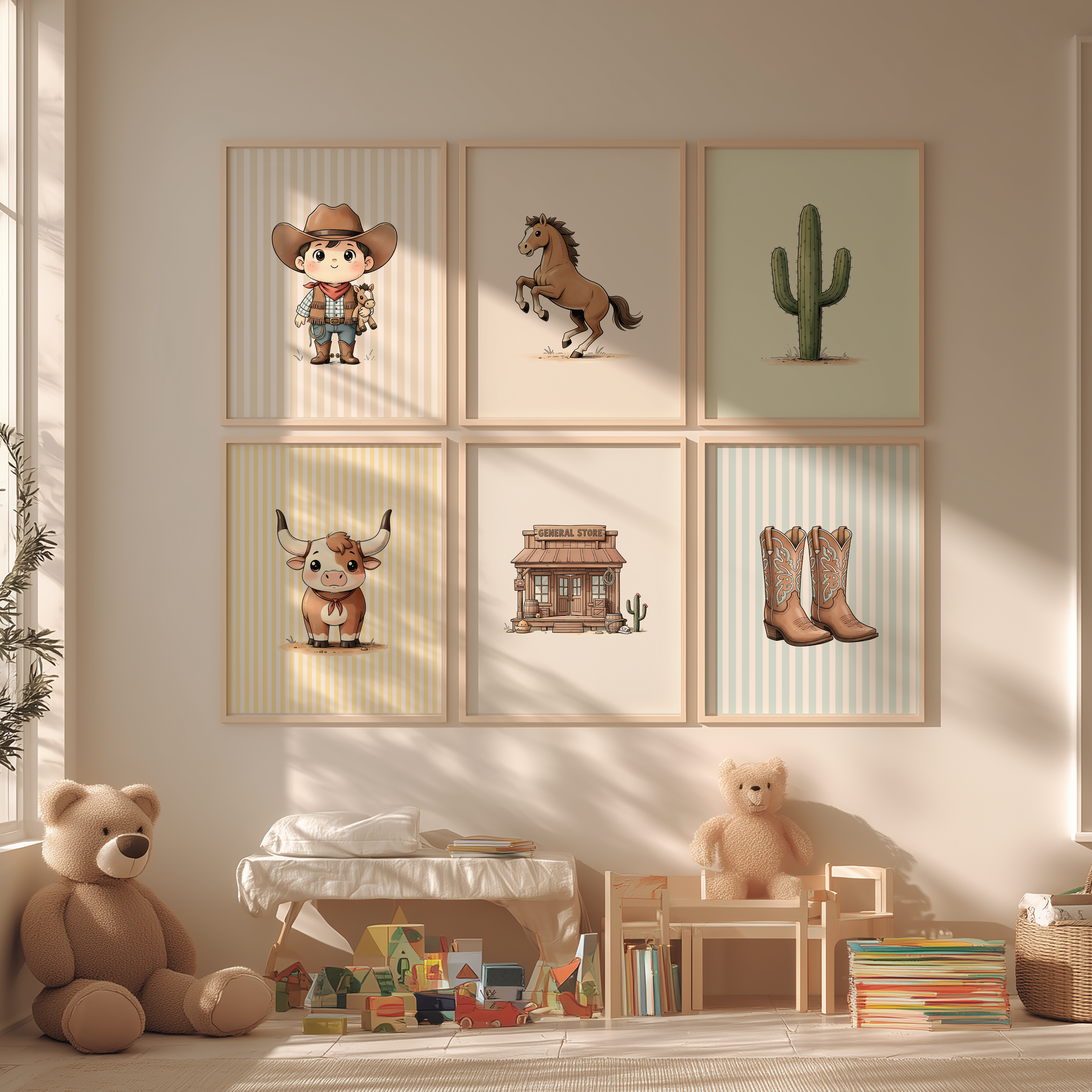 Little Cowboy Wall Art (Set of 6)