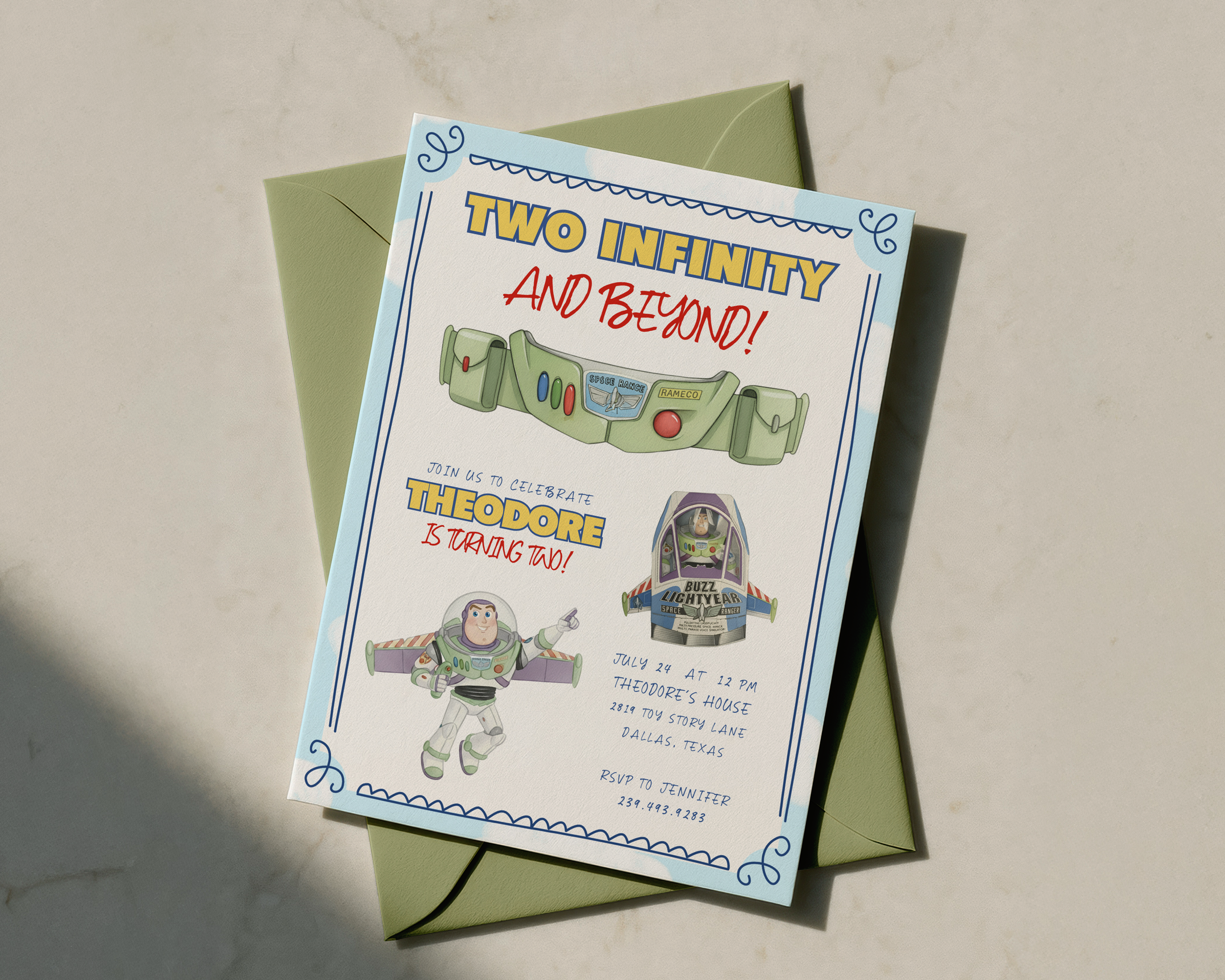 Editable Two Infinity and Beyond Birthday Invitation | Instant Download