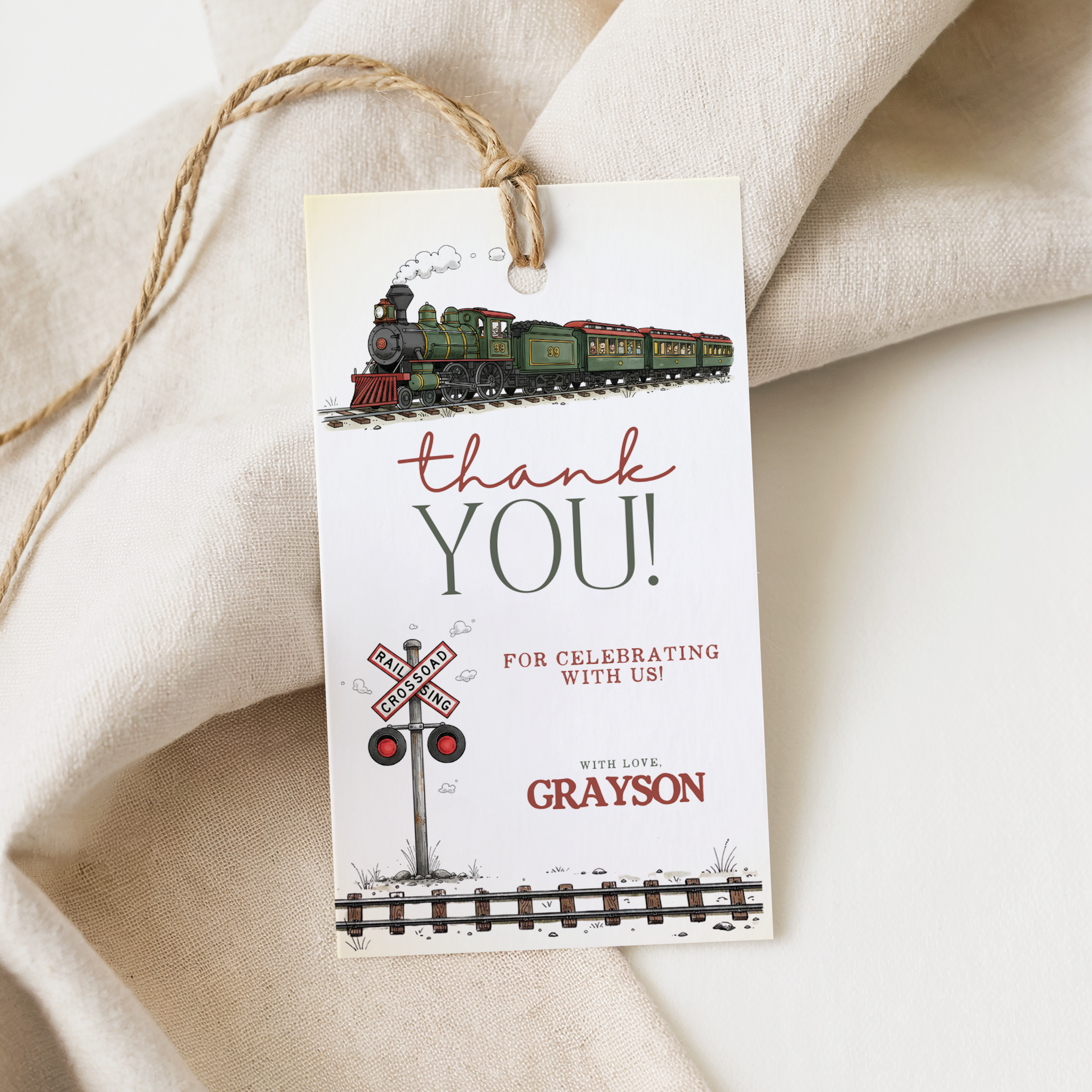 All Aboard Birthday Gift Tag