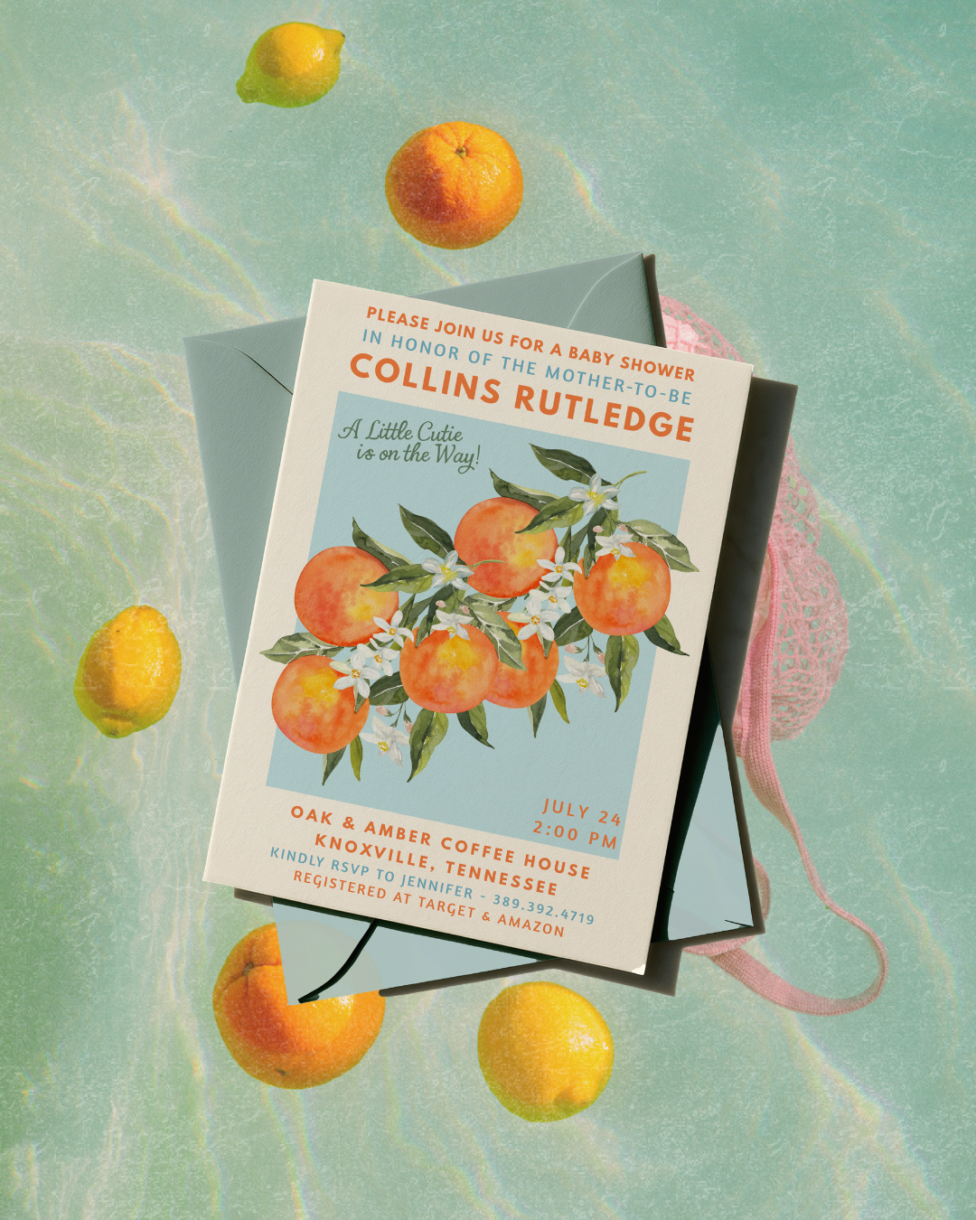 Editable Modern Little Cutie Baby Shower Invitation | Instant Download