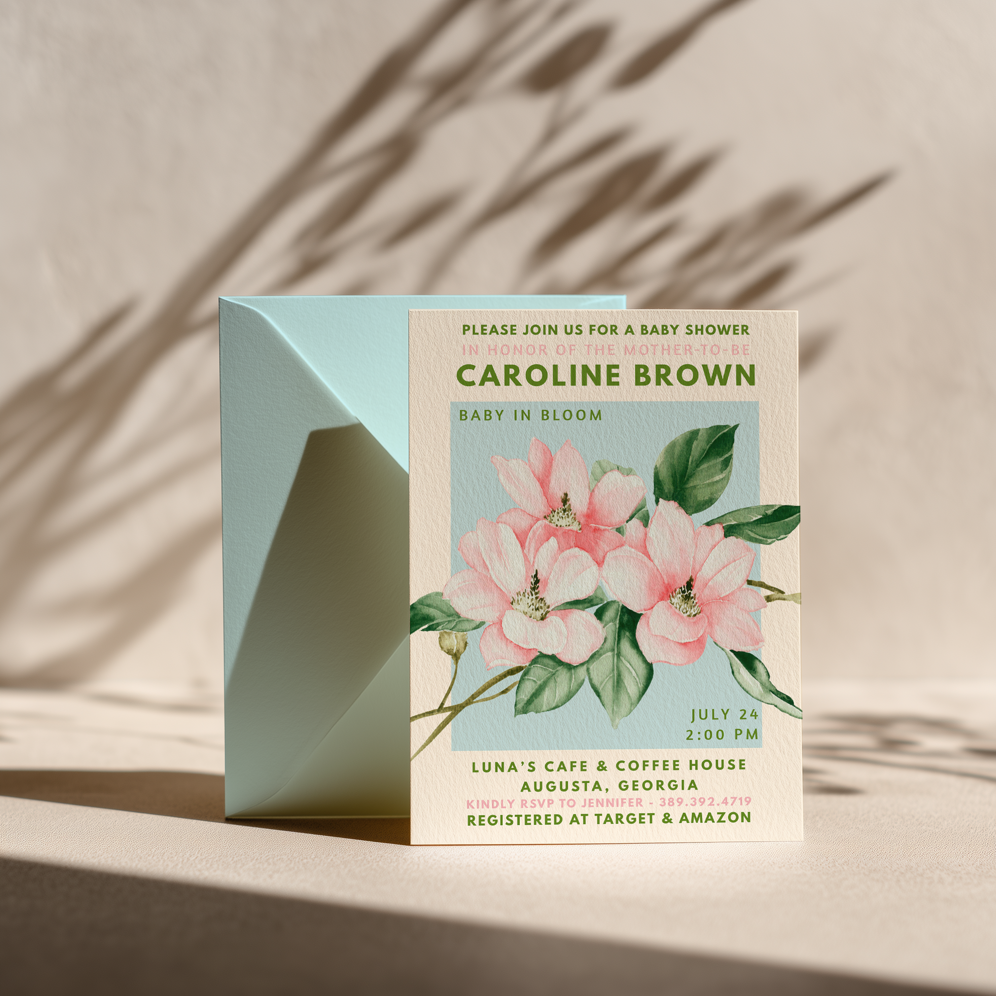 Editable Baby in Bloom Baby Shower Invitation | Instant Download