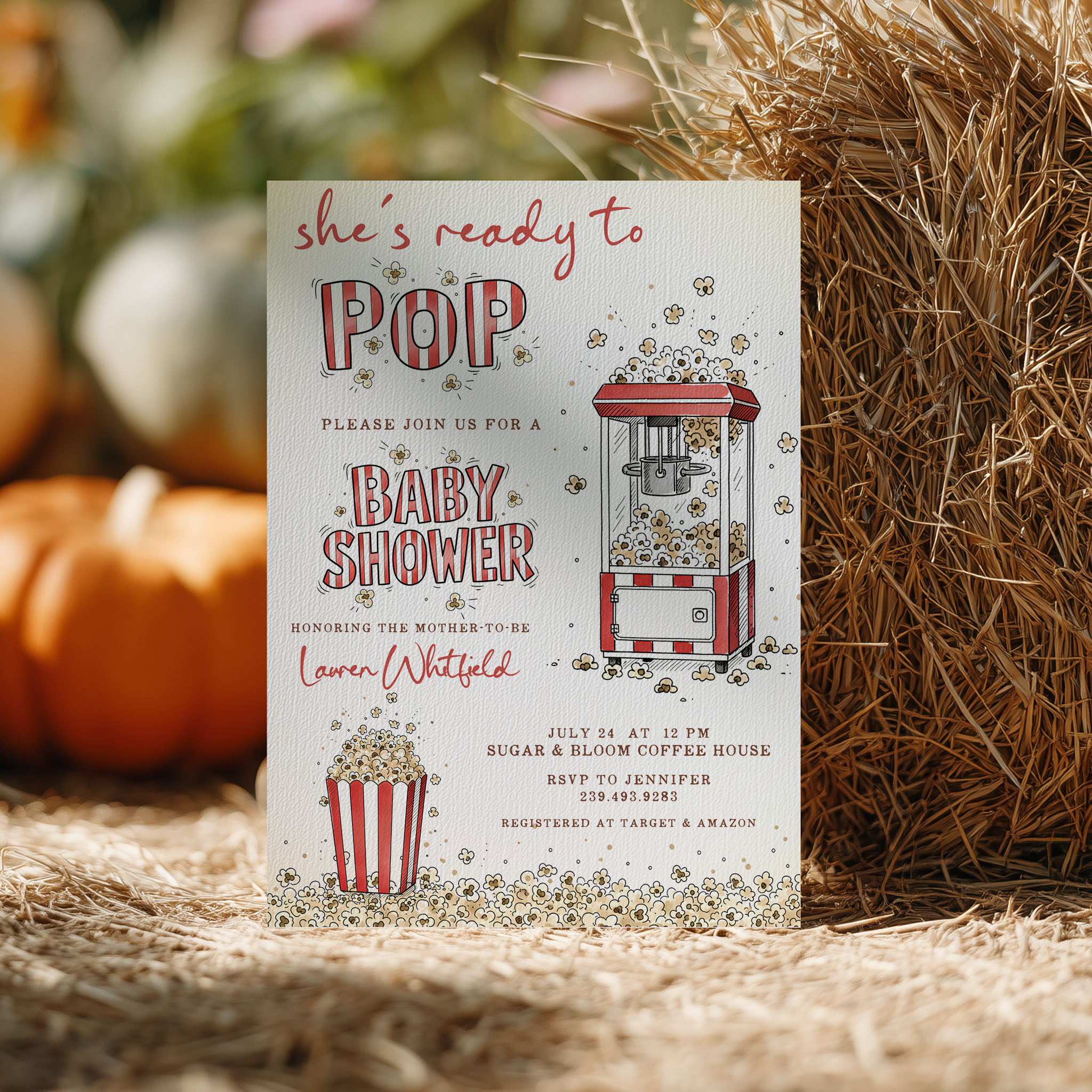 Ready to Pop Baby Shower Invitation