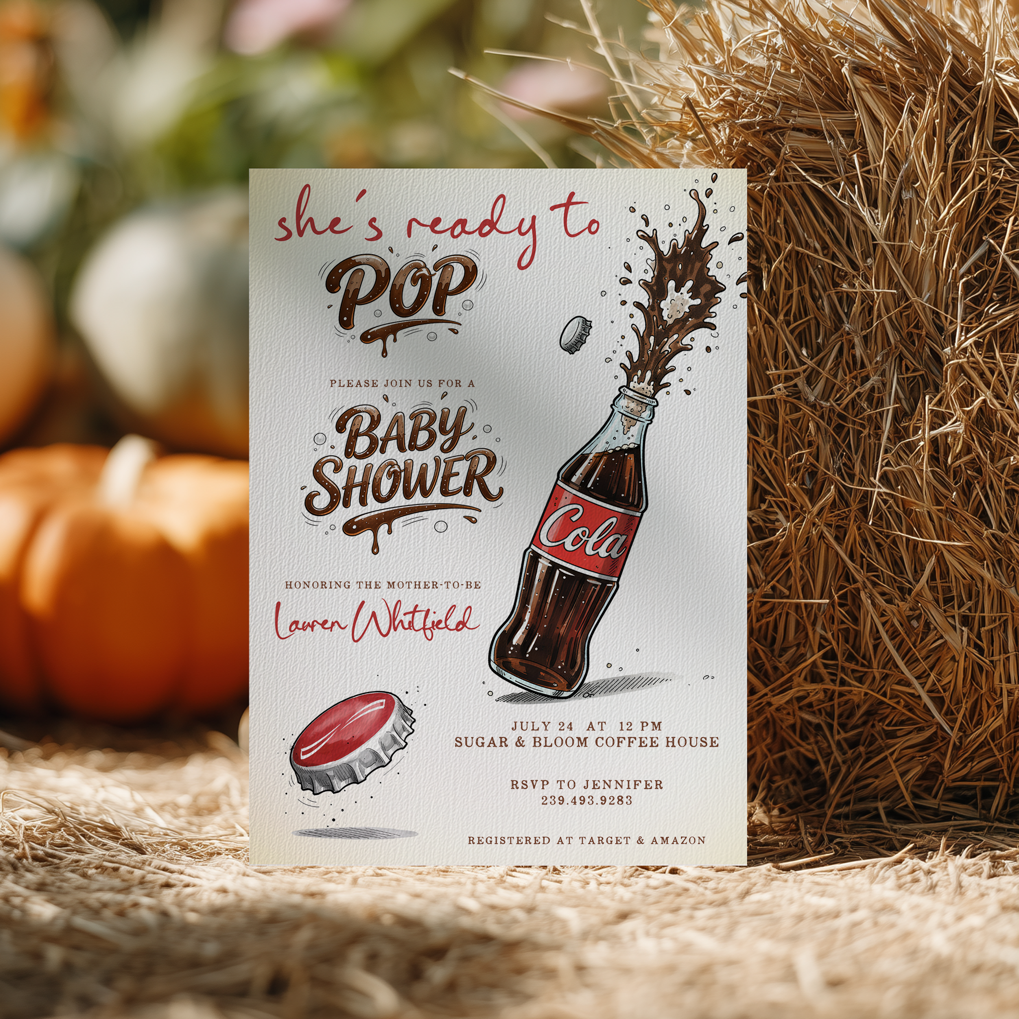 Ready to Pop Baby Shower Invitation