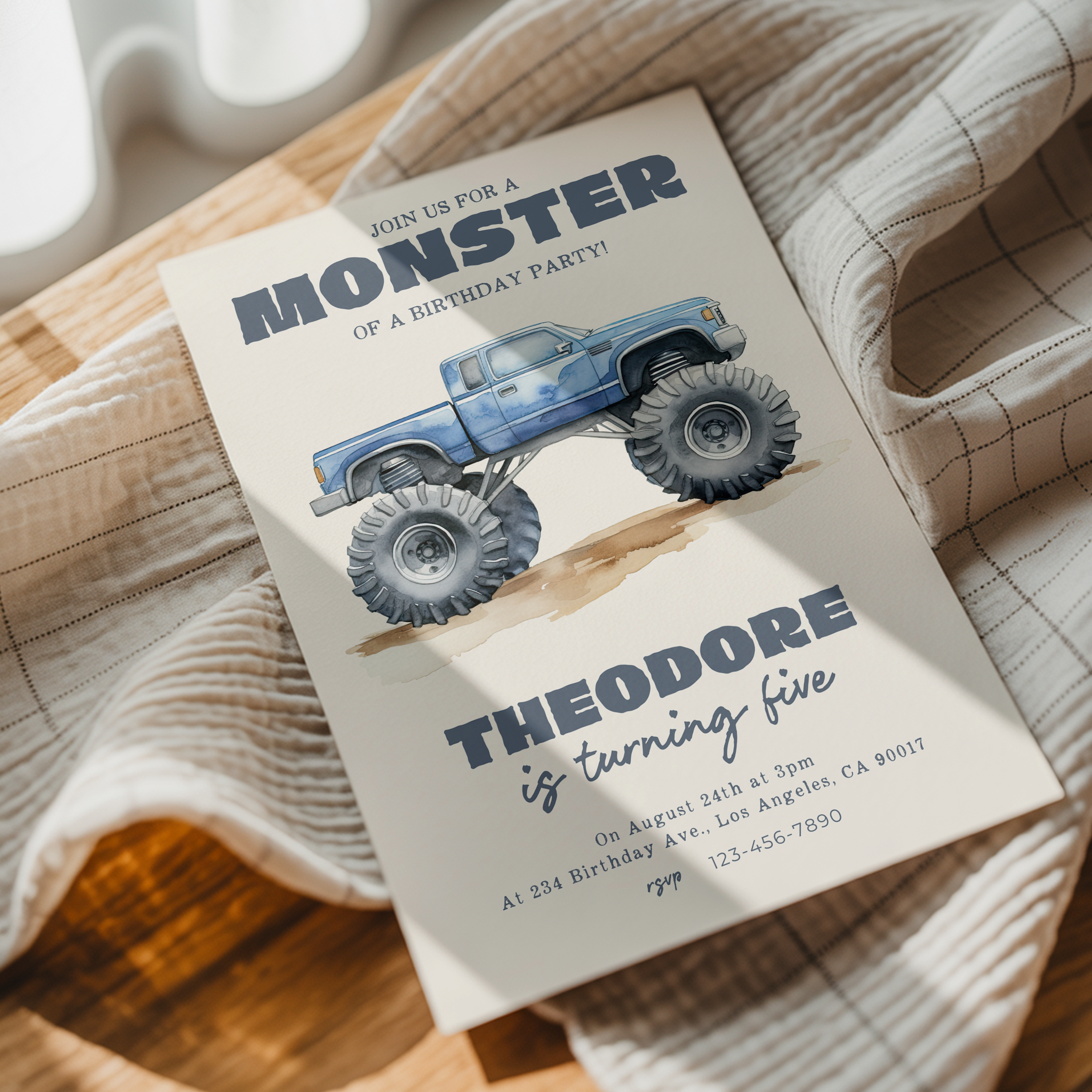 Monster Truck Birthday Invitation