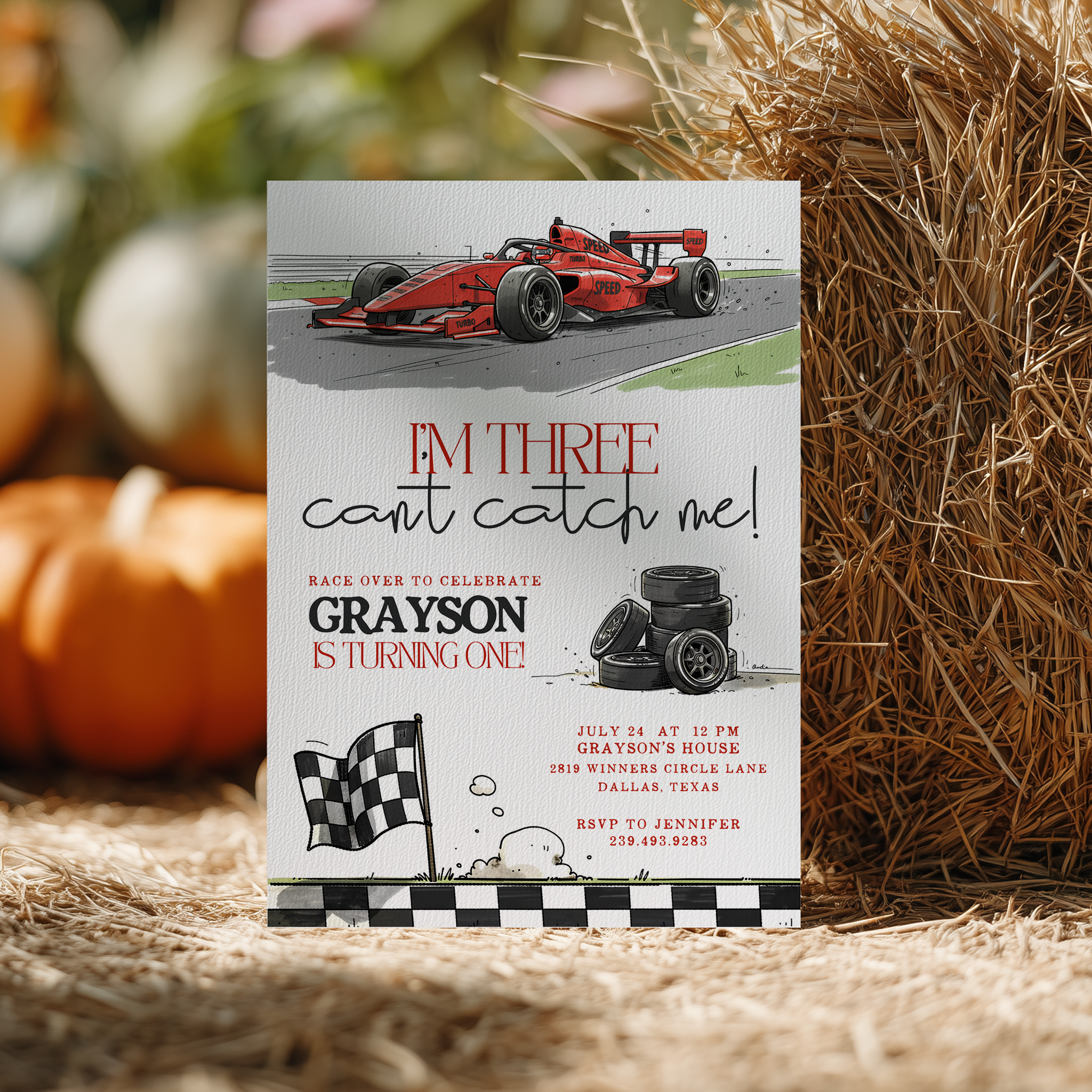 Formula 1 Birthday Invitation