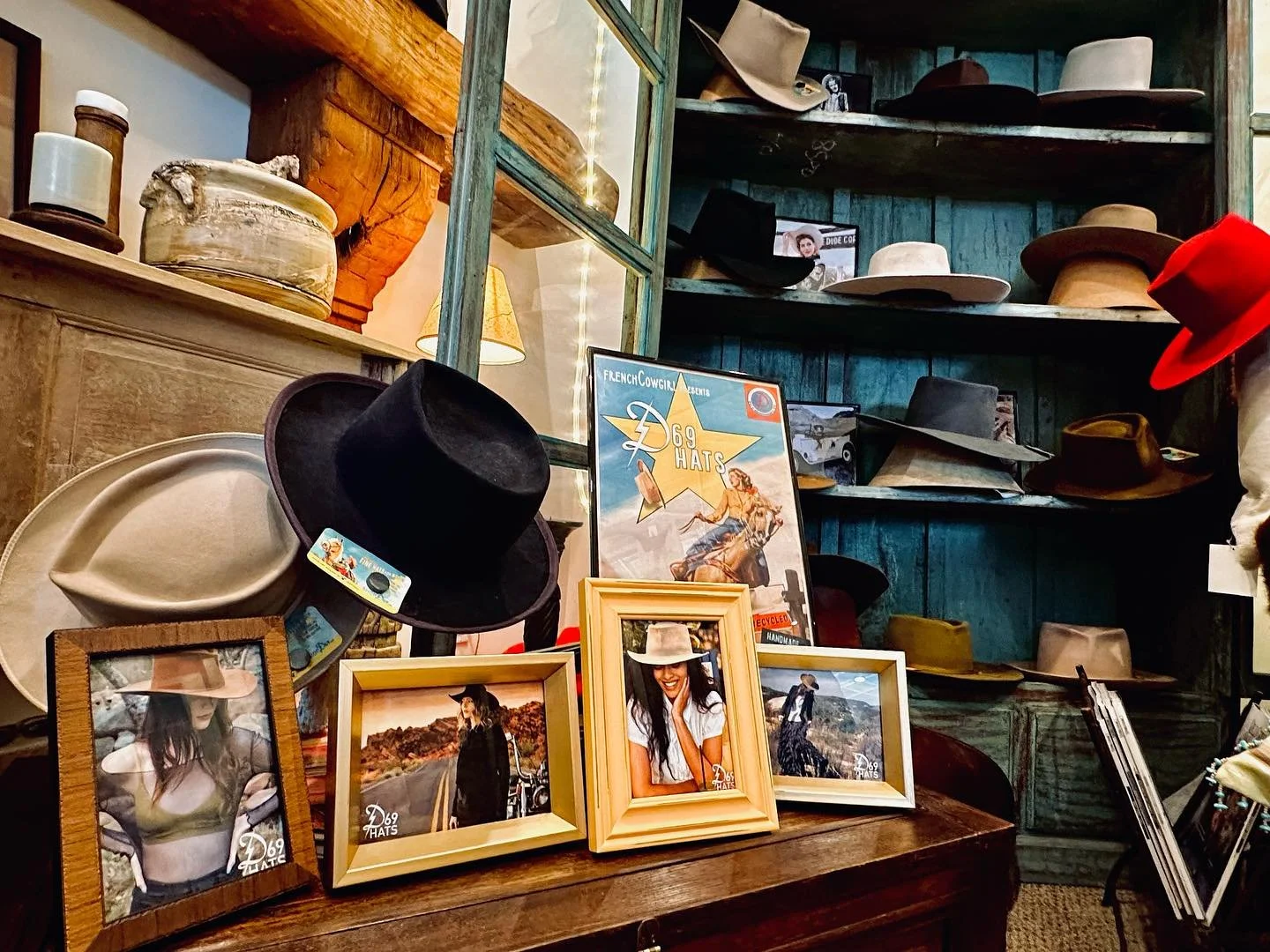 The D69 showroom at French Cowgirl is all warm and cozy on this rainy California morning&hellip; #FrenchCowgirl #d69hats