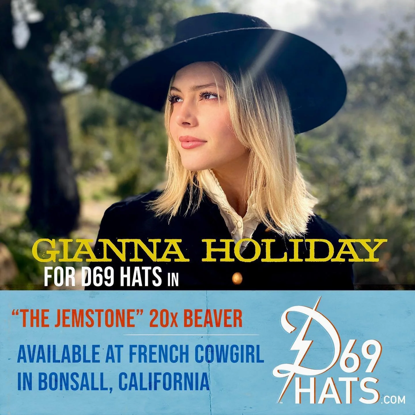Gianna Holiday in a 1968 D69 &ldquo;Jemstone&rdquo; in 20x Beaver available in store at French Cowgirl in Bonsall, CA&hellip; /// #HeyCowgirl #D69Hats #hat #vintage #reclaimed #recycled #repurposed #historic #freedom #style #motion #classic #designer