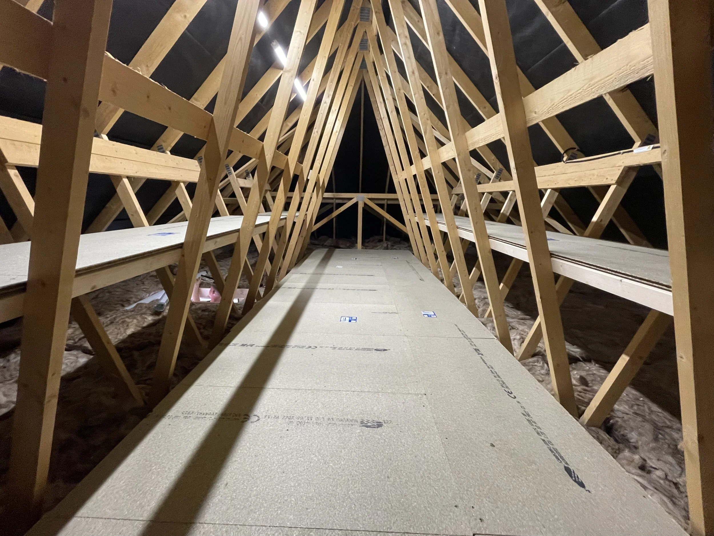 new build property loft boarding and shelving