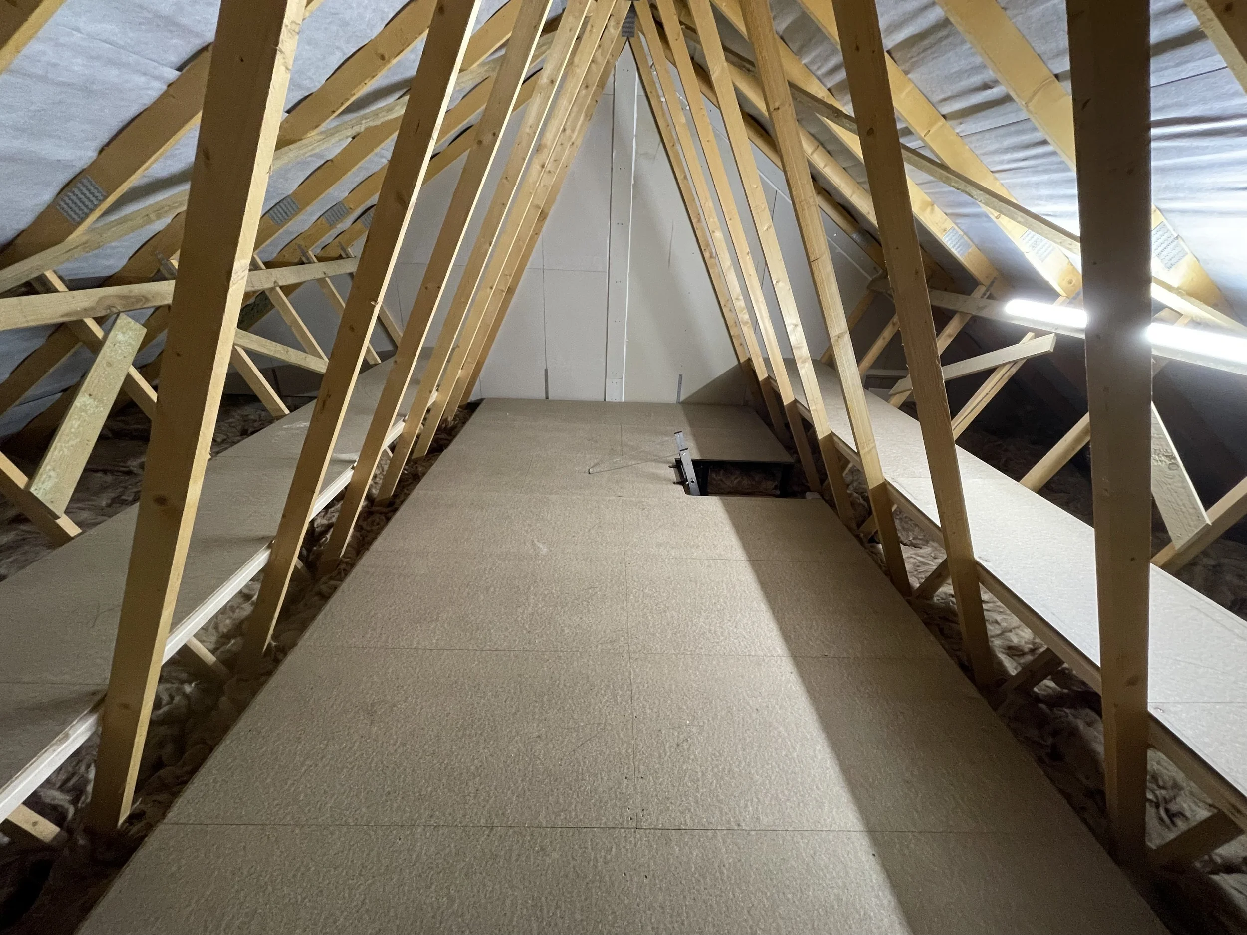 new build property loft boarding and loft shelving