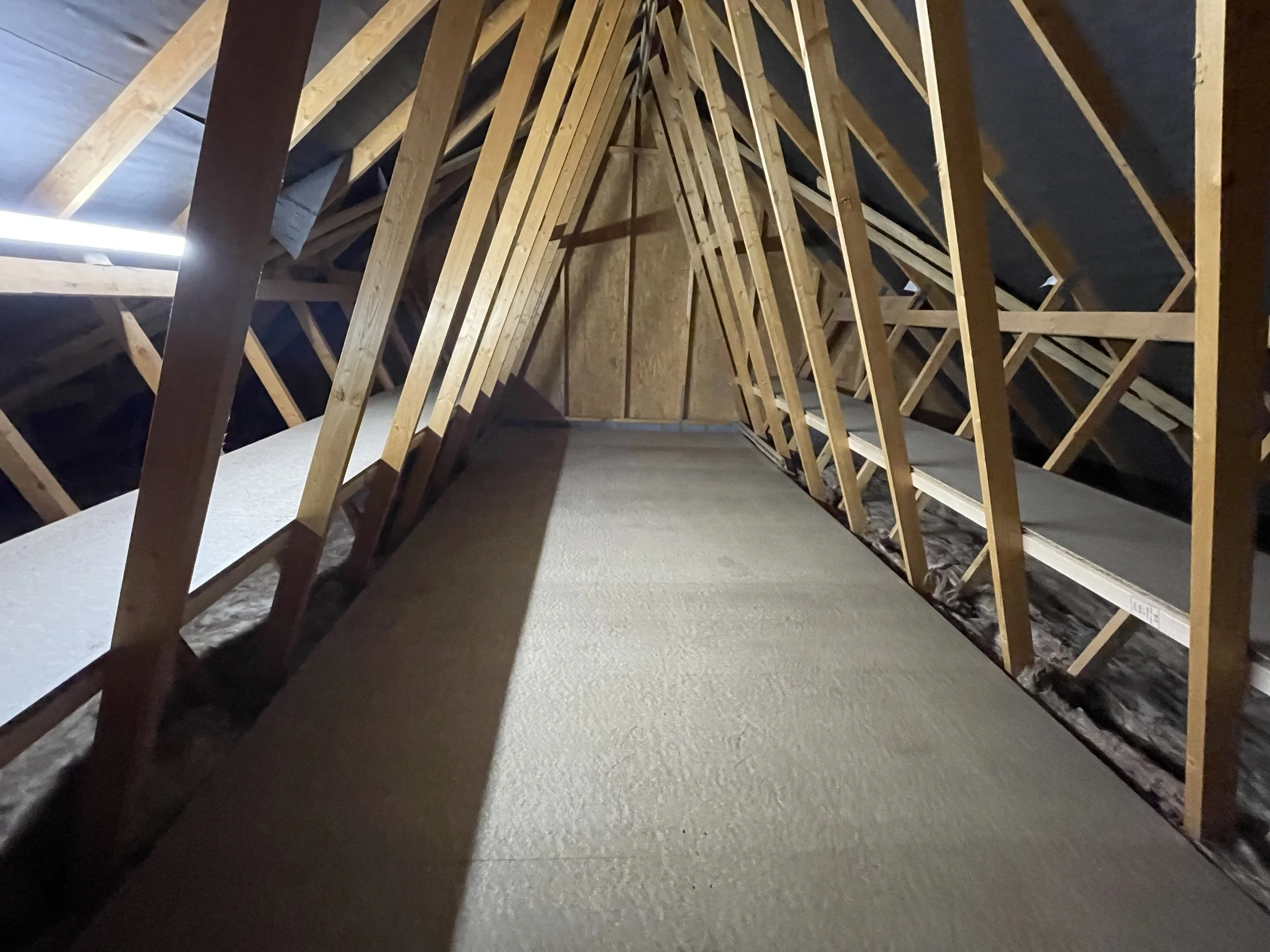 new build property loft boarding and shelving