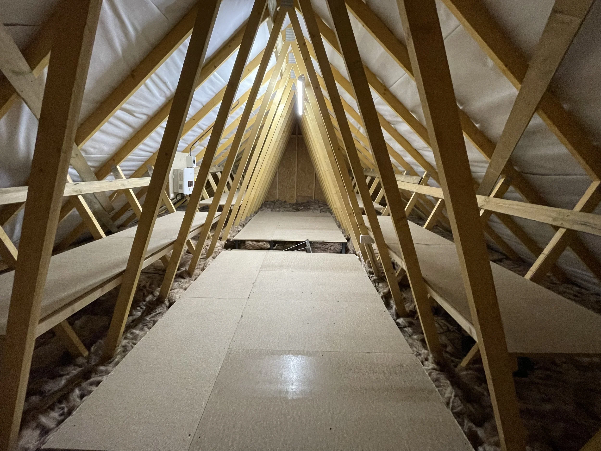 new build property loft boarding and shelving