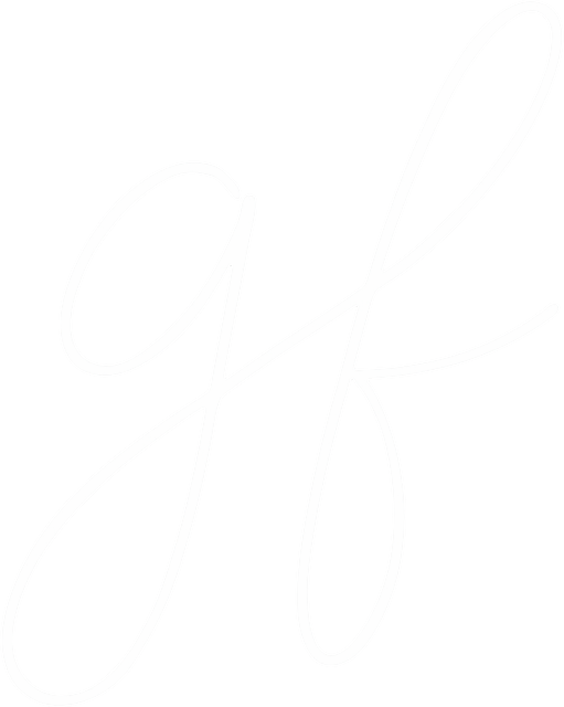 White cursive initials 'gf' on a black background.