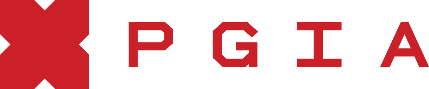 The logo of the Players Guild of Indiana, featuring a red star to the left of black and red text reading 'PGI' and 'Players Guild of Indiana'.