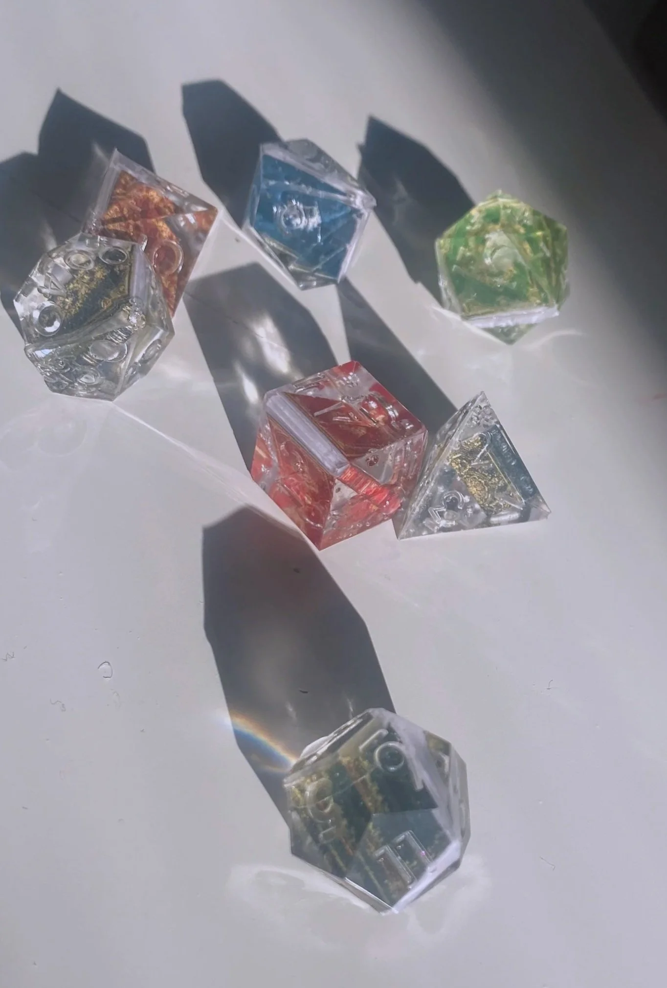 These are particularly hard to see, but each contained a small book and were inspired by a bookworm character in our game. 
